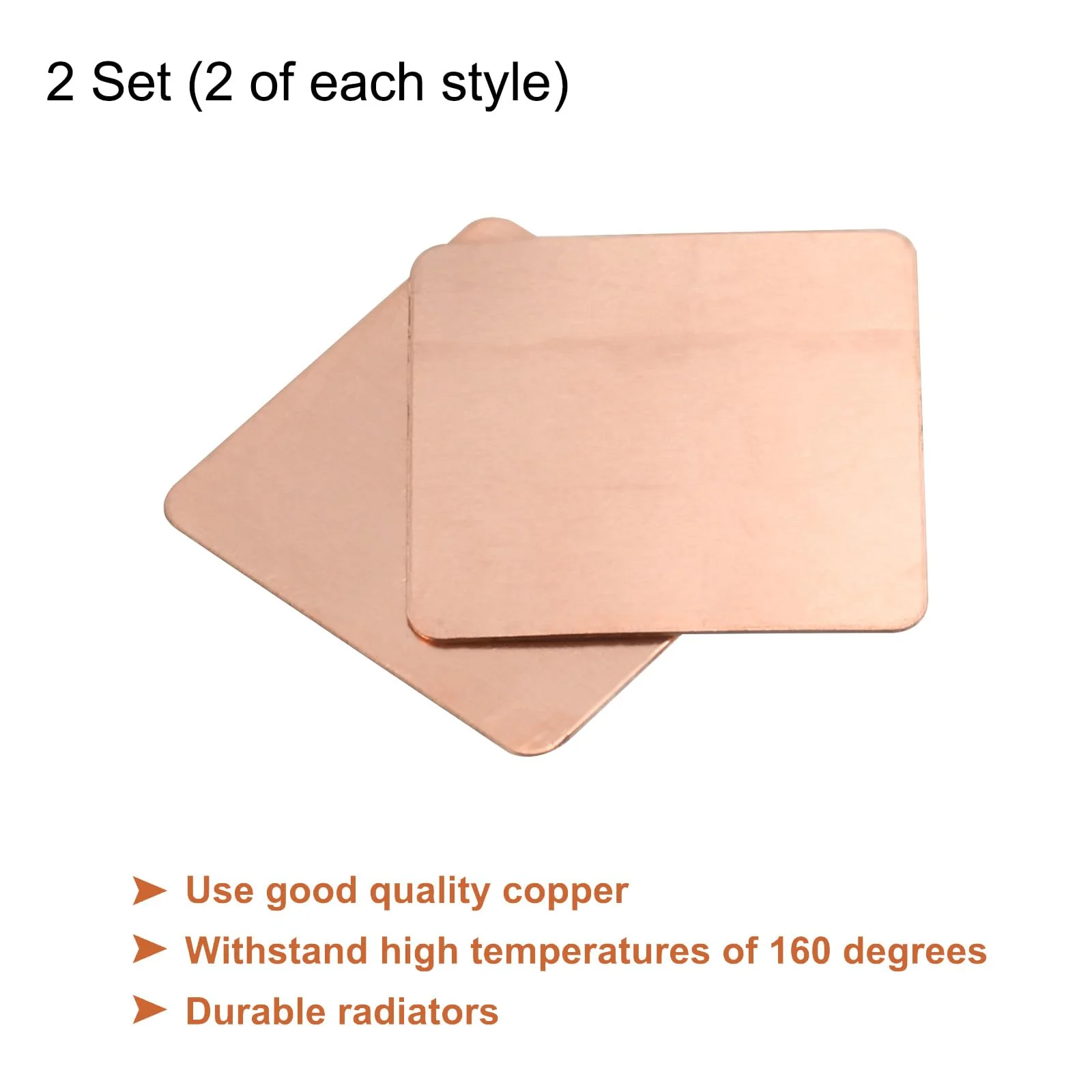 QUARKZMAN Heatsink Copper Pad Disc 20 mm x 20 mm 0.3 mm/0.5 mm/0.8 mm/1 mm/1.2 mm/1.5 mm Thermally Conductive Heatsink for Electronics Chip Cooling Set of 2 - Image 3