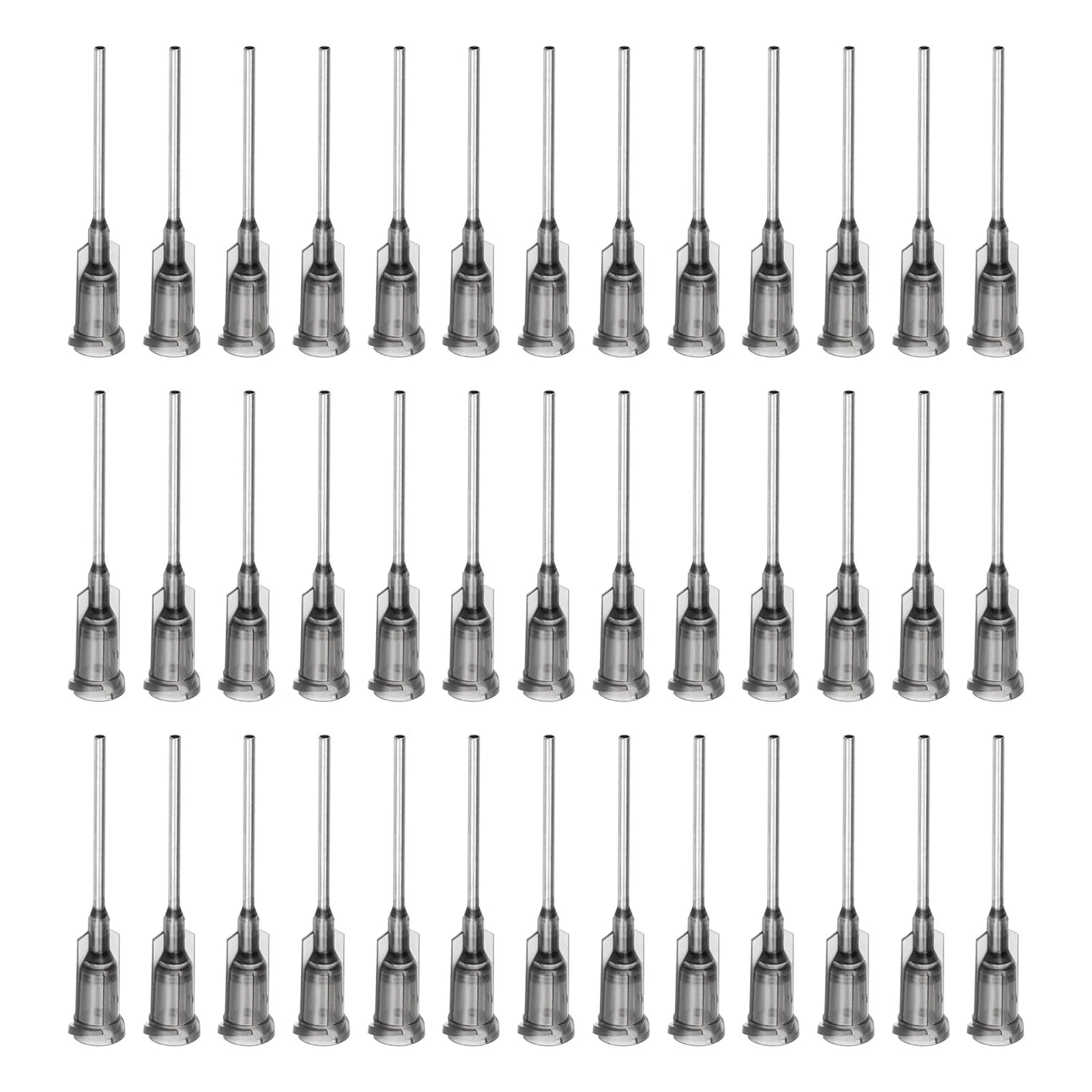 QUARKZMAN Industrial Blunt Tip Cannula 16G 1 Inch Length with Luer Lock Screw Connection, Dispensing Cannula for Liquid Glue Gun, 40 Pieces (Grey)