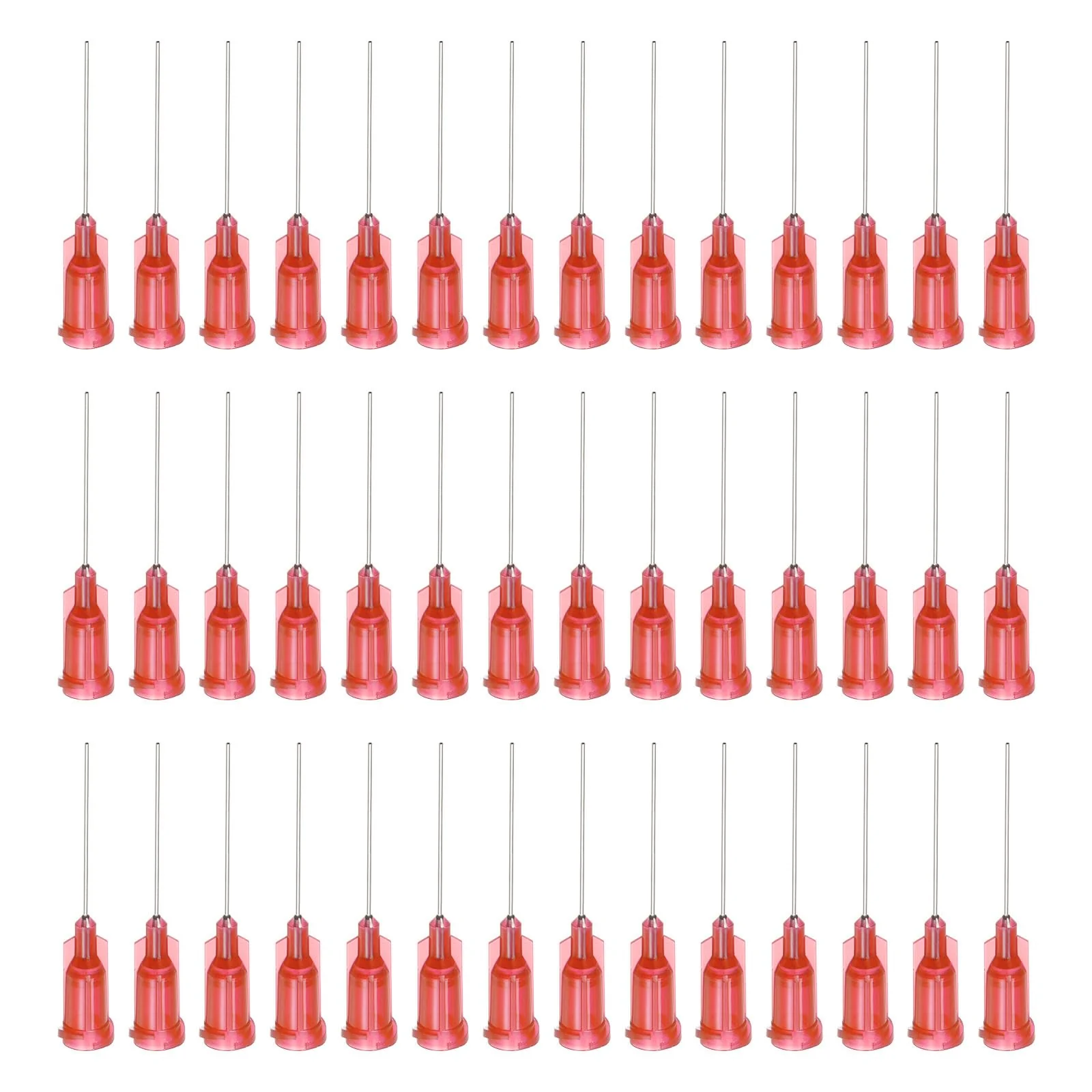 QUARKZMAN Industrial Blunt Tip Cannula 24G 1 Inch Length with Luer Lock Screw Connection, Dosing Cannula for Liquid Glue Gun, 60 Pieces (Red) red