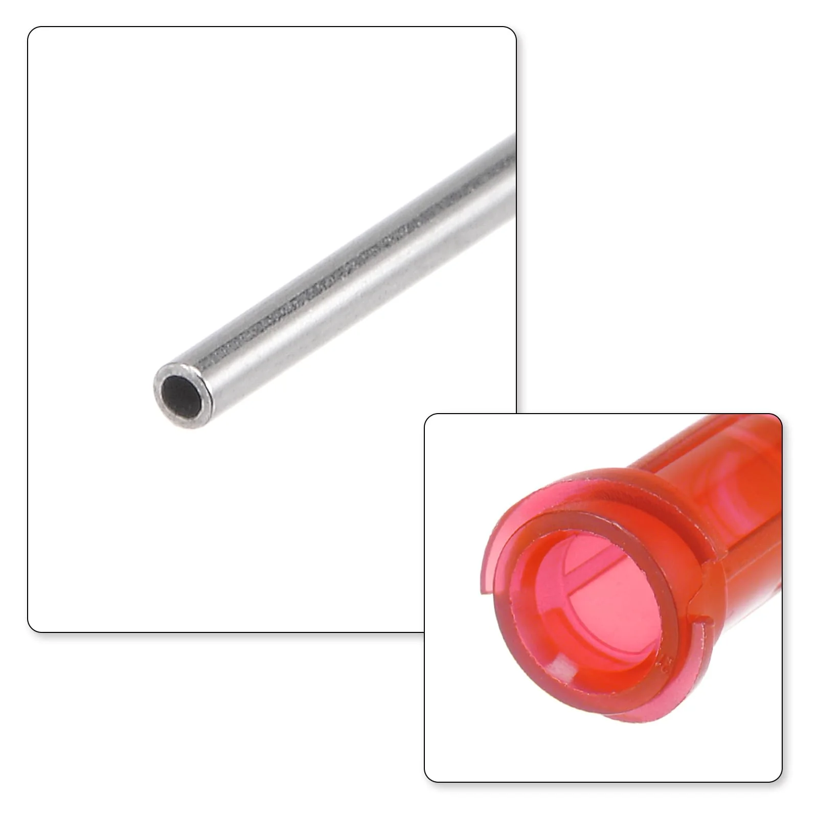 QUARKZMAN Industrial Blunt Tip Cannula 24G 1 Inch Length with Luer Lock Screw Connection, Dosing Cannula for Liquid Glue Gun, 60 Pieces (Red) red - Image 4