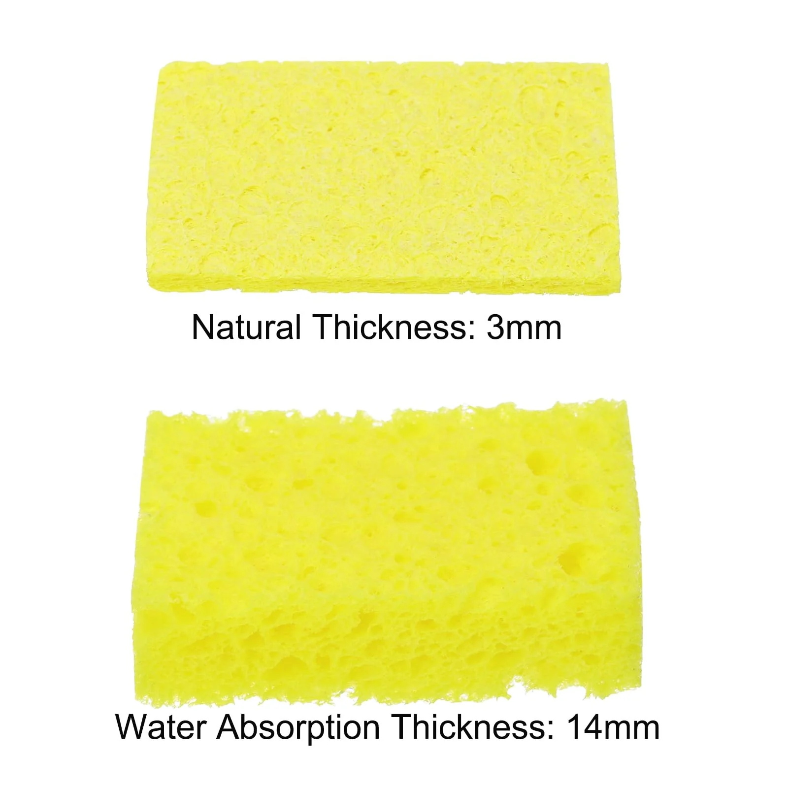 QUARKZMAN Pack of 15 Soldering Sponge 5 x 3.5 cm Rectangle Yellow Extra Thick Cleaning Pads Soldering Iron Replacement for Cleaning the Soldering Iron - Image 5