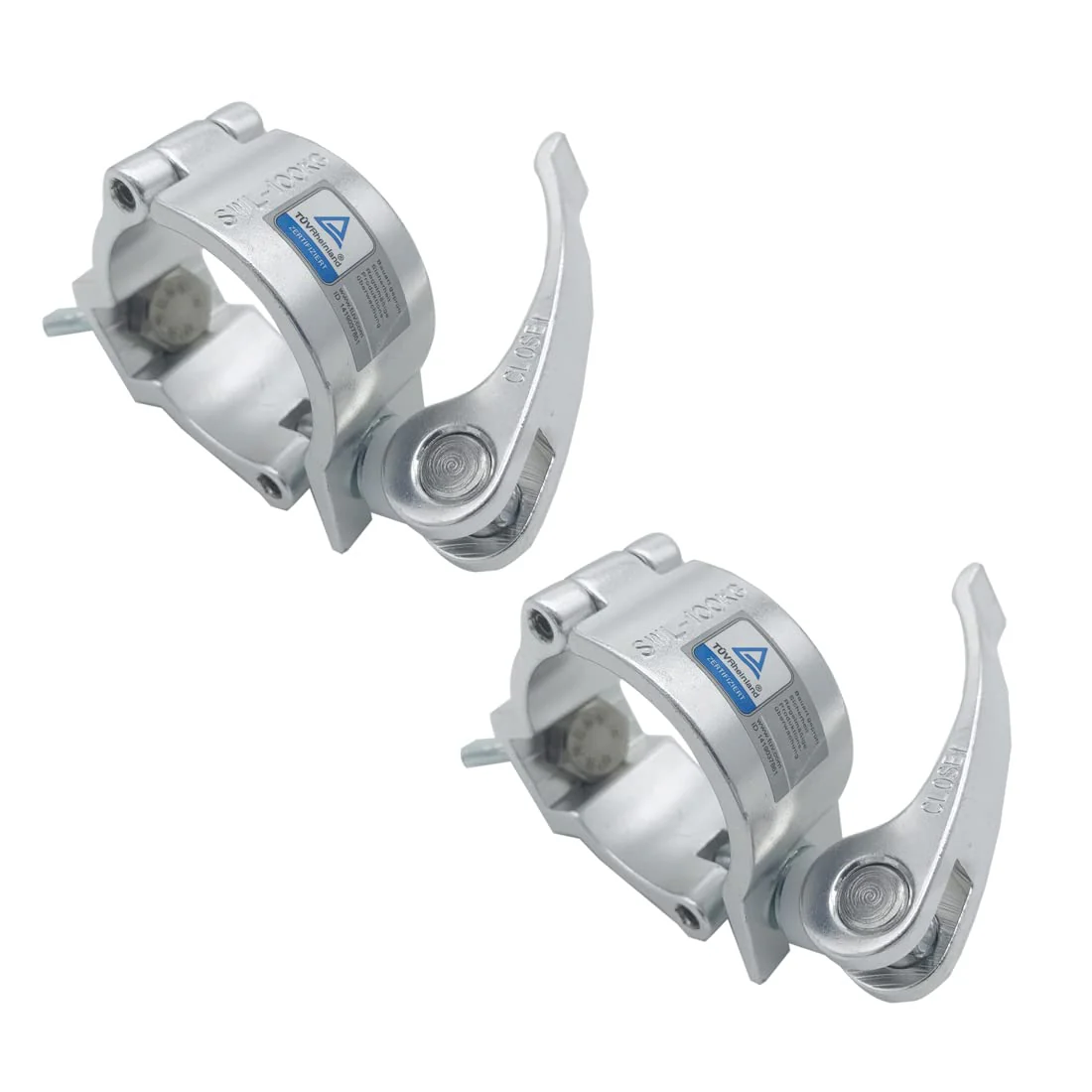 Quick Release Stage Light Clamps,Heavy Duty Aluminum Alloy Mount Silver Lighting Clamps with TUV Certified, Fit 2 inch OD Truss Pipe - Image 2