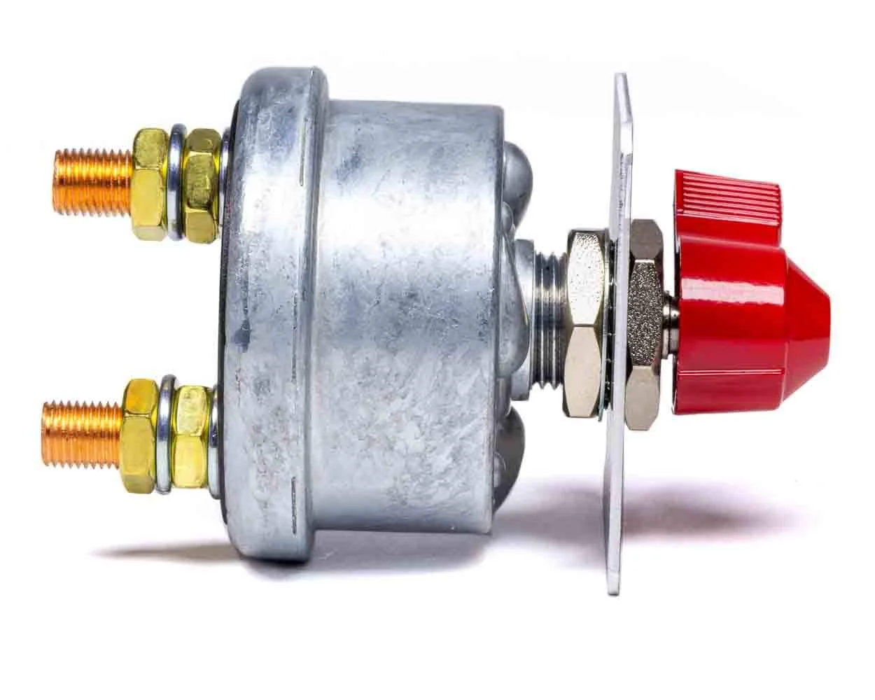 QuickCar Racing Products 55-010 Red 2-1/2" High x 2-1/2" Wide Handle Battery Master Disconnect Switch with Black Mounting Panel - Image 2