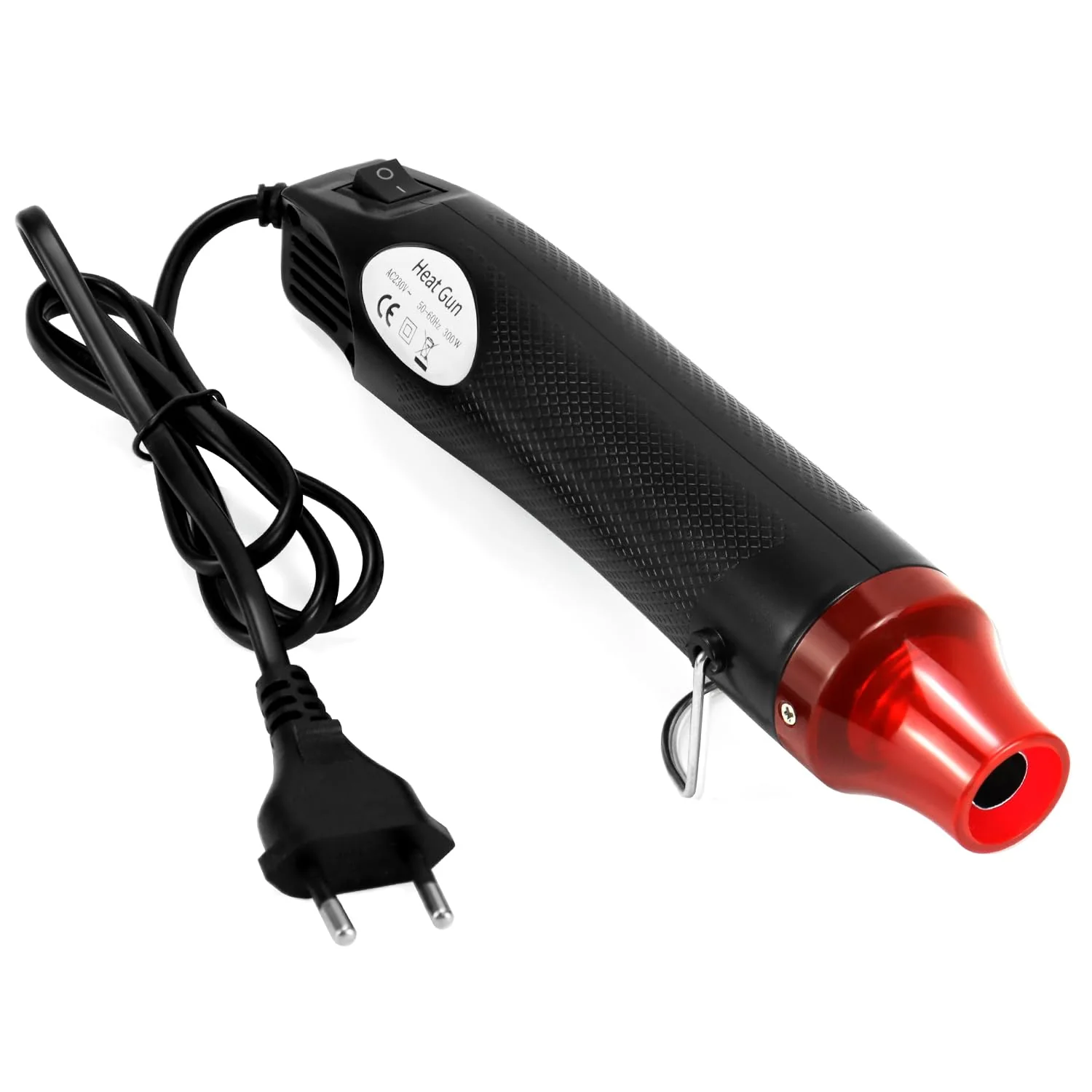 QWORK® Mini Heat Gun 220 V 300 W Handheld Hot Air Blower for Heat Shrink Tubing, Embossing, Drying Paint, Paper