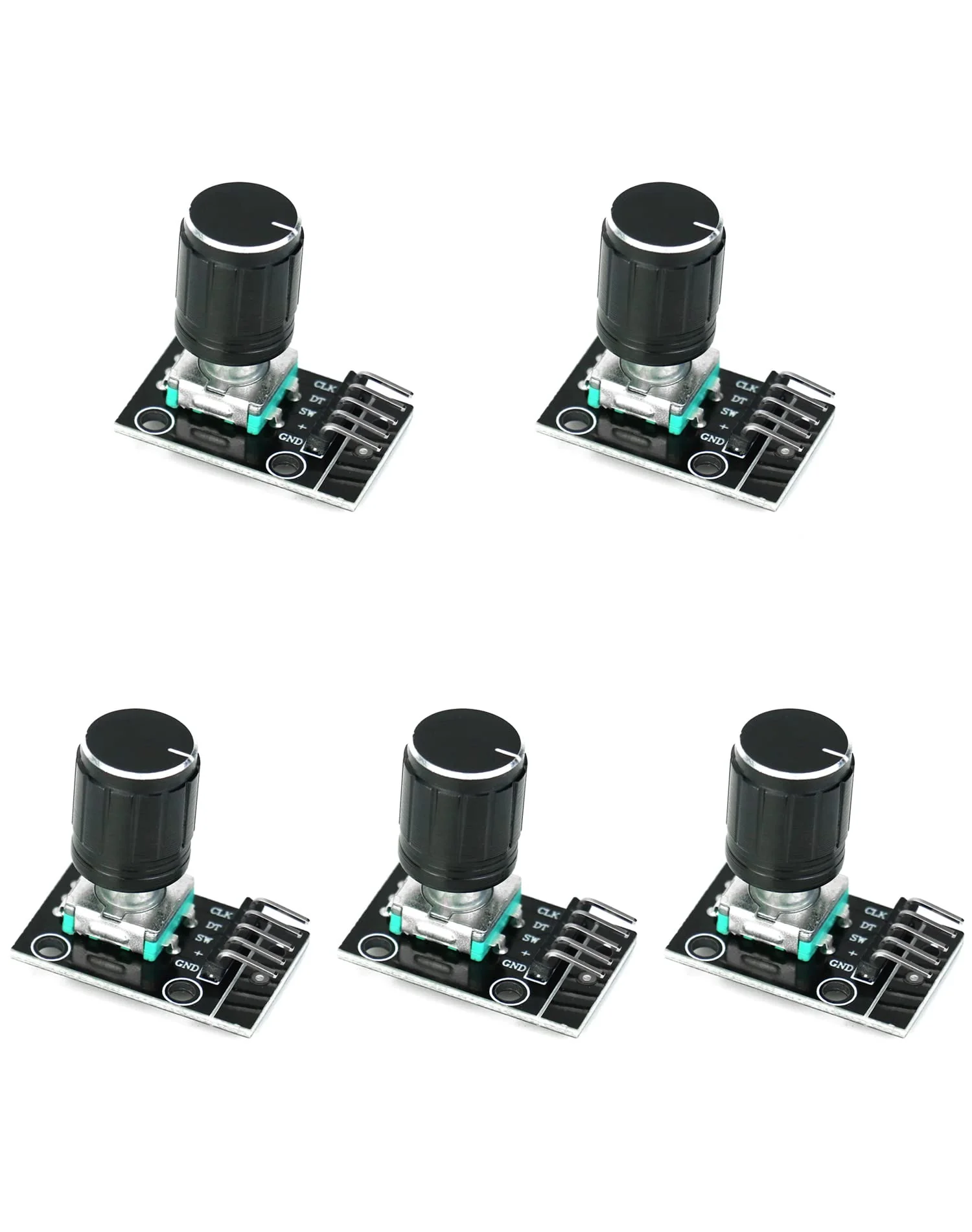 QWORK 5pcs KY-040 Rotary Encoder Module 360 Degree Rotary Angle Encoders with Push Button for Arduino
