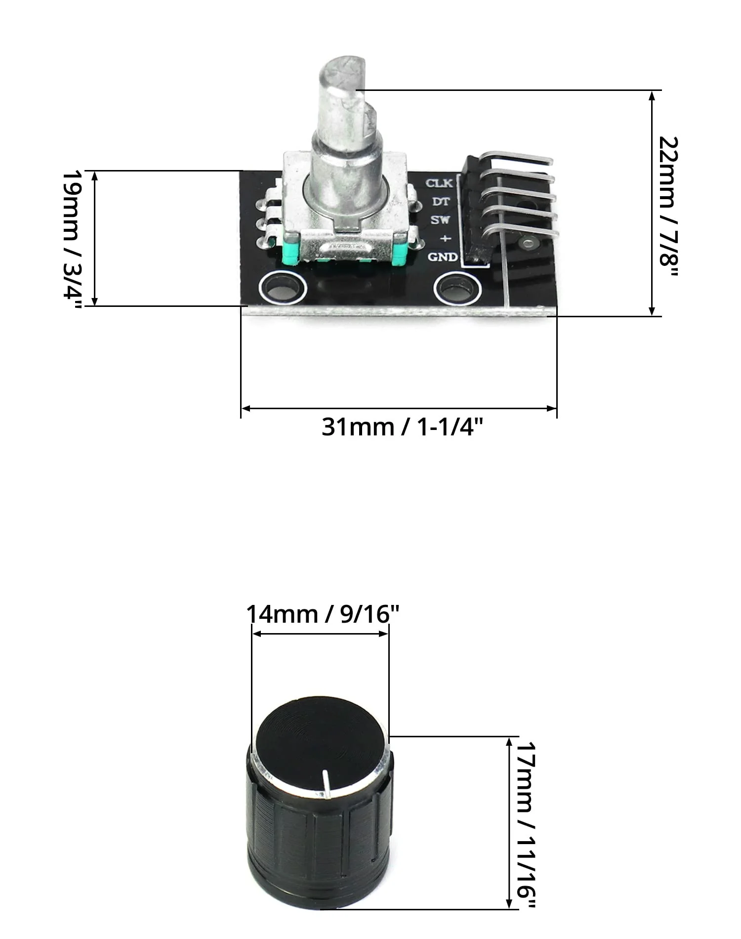 QWORK 5pcs KY-040 Rotary Encoder Module 360 Degree Rotary Angle Encoders with Push Button for Arduino - Image 6