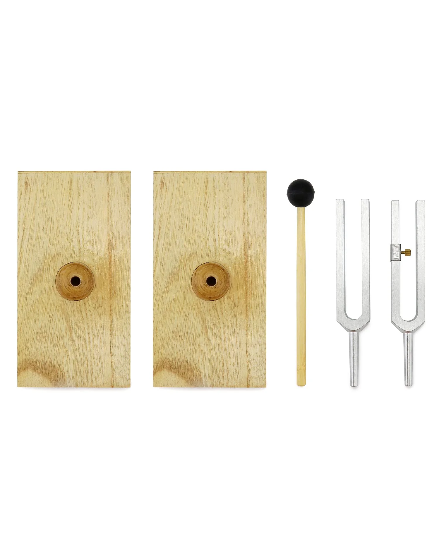 QWORK Tuning Fork 440HZ Virbration, Steel Singing Tone Tuning Set with Silicone Hammer and Wooden Voice Box for Sound Therapy, Yoga, Meditation and Relaxation, Healing Chakra, 2 Pack - Image 5