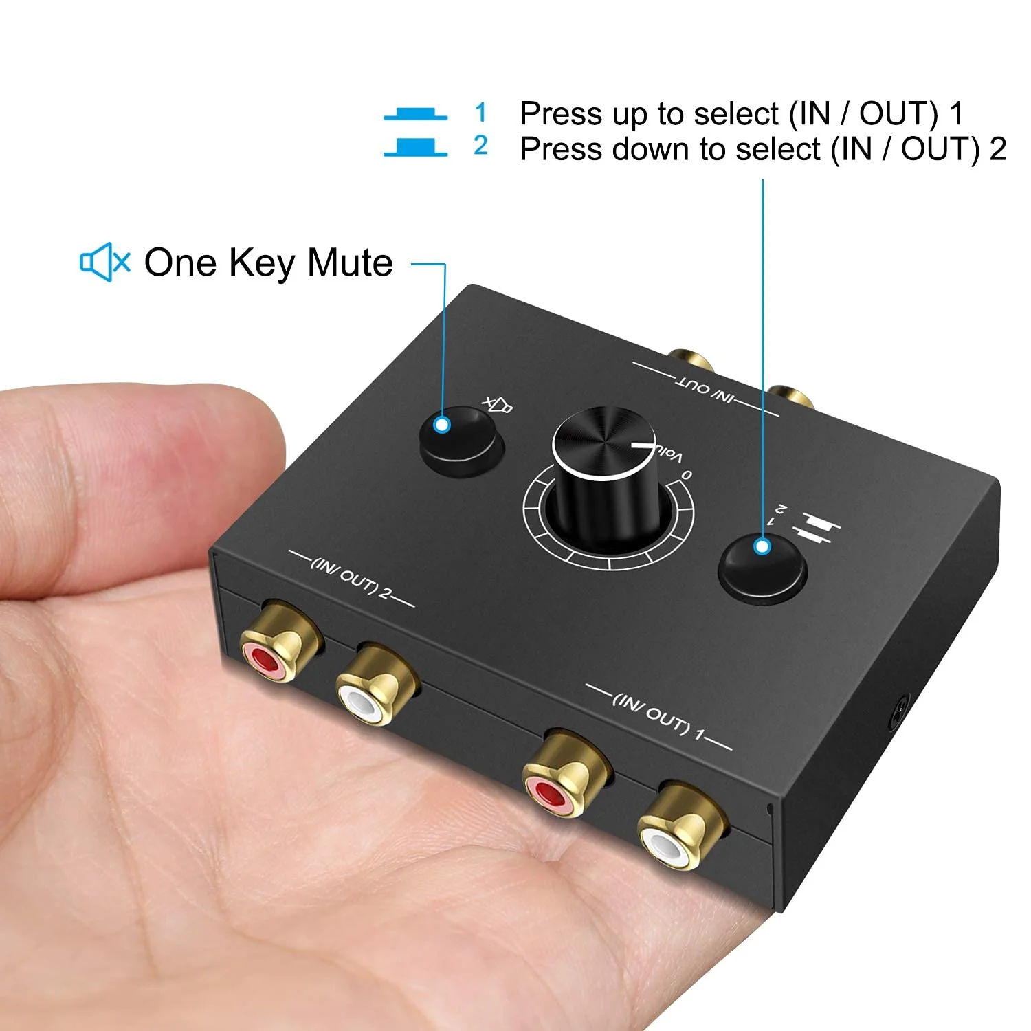R/L Stereo Audio Switch Audio Switcher AB Switcher Passive Speaker Manual Selector Splitter Box Audio Sharing - Image 3