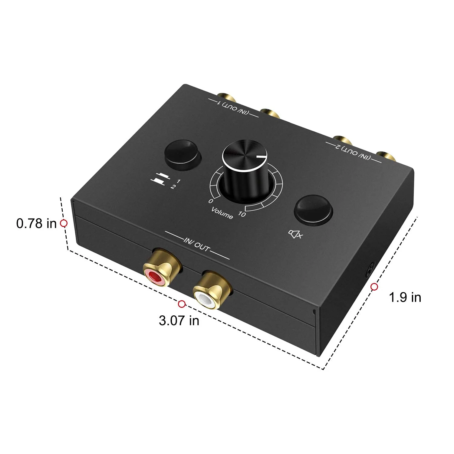 R/L Stereo Audio Switch Audio Switcher AB Switcher Passive Speaker Manual Selector Splitter Box Audio Sharing - Image 4