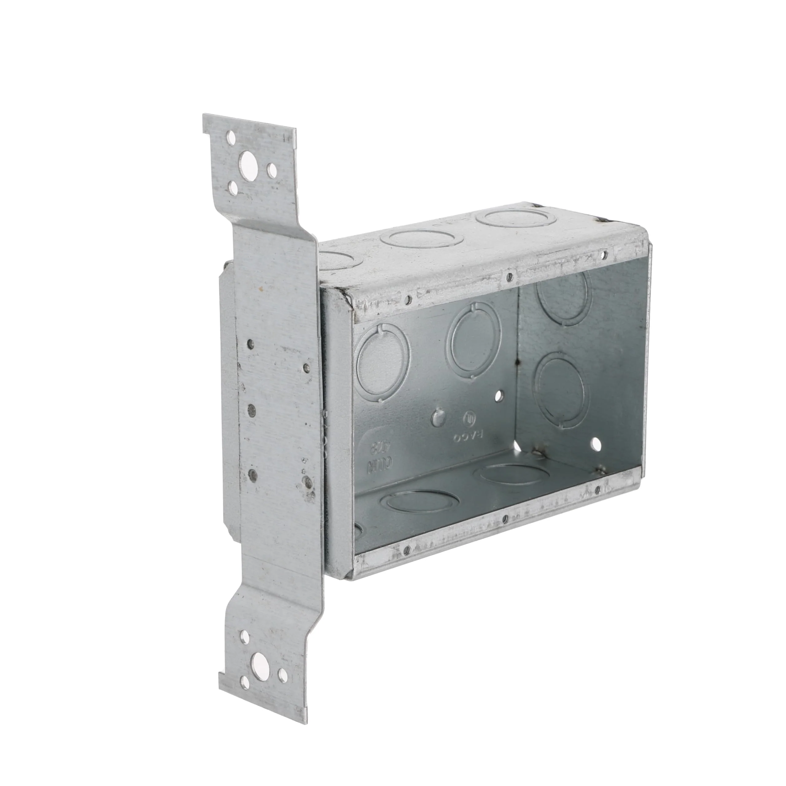 RACO 686 2-1/2-Inch Deep 3-Gang Switch Box, Welded with 1/2-Inch Setback Side Bracket and (10) Concentric (Knockouts