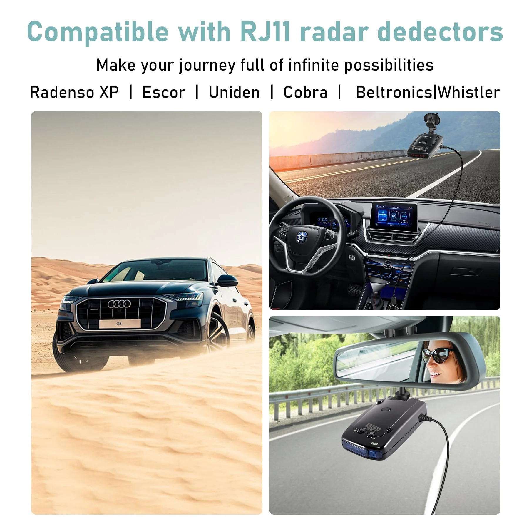 Radar Detector Cable,USB-C to RJ11 Plug Cable,use for Uniden R1 R3 R7 Beltronics Cobra Whistler Escort MAX360 Passport 9500i Radenso XP etc Replacement Radar Detector Cable 3.3ft RJ11-3.3FT - Image 6
