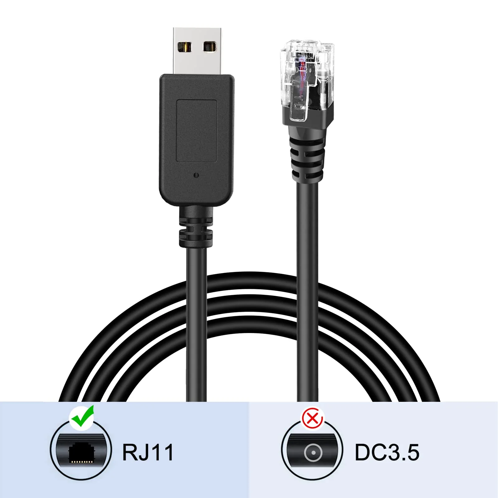Radar Detector Cable, USB to RJ11 Plug Cable,for Escort Radenso XP Uniden Beltronics Cobra Whistler Radar Detector,Replacement Power Cable for Radar Detectors (RJ11-1.6ft) RJ11-1.6ft - Image 4
