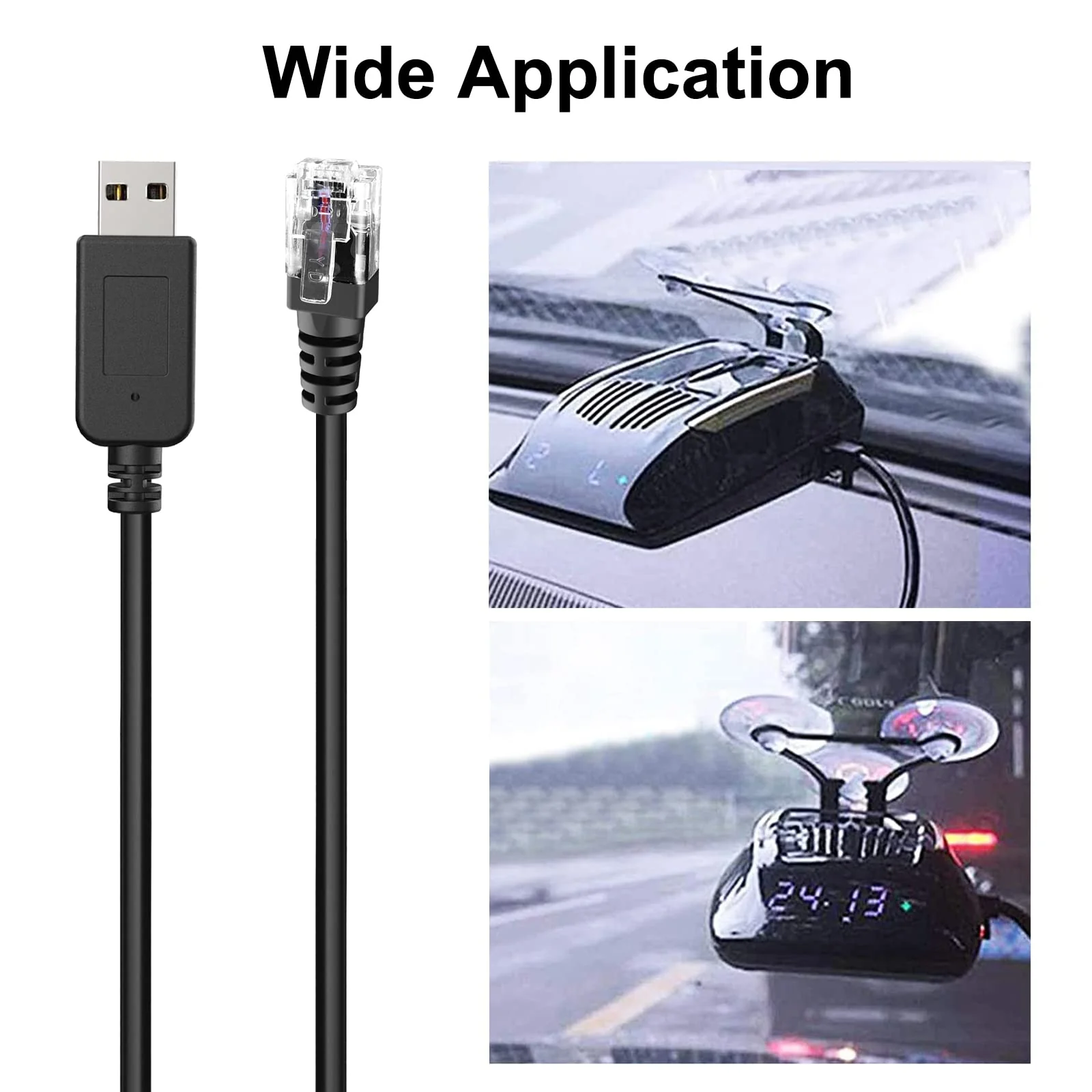 Radar Detector Cable, USB to RJ11 Plug Cable,for Escort Radenso XP Uniden Beltronics Cobra Whistler Radar Detector,Replacement Power Cable for Radar Detectors (RJ11-1.6ft) RJ11-1.6ft - Image 5