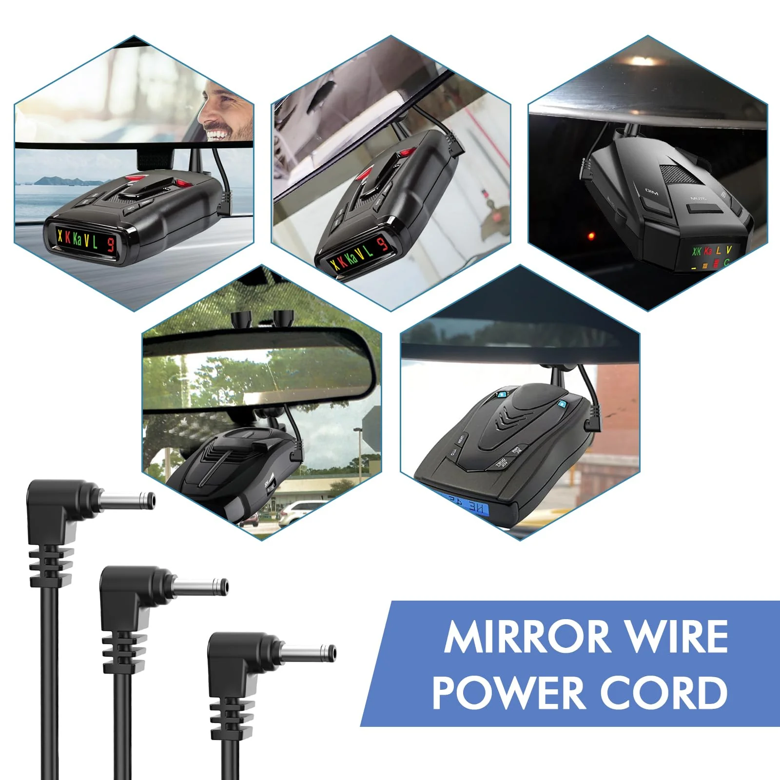 Radar Detector Hardwire Power Cord, Rearview Mirror Plug Cable, with Inline Fuse Holder,Suitable for Uniden Escort Beltronics Valentine One Cobra Whistler Radar Detector,3-Piece Set,17.7'' (DC3.5) DC3.5-17.7in - Image 4
