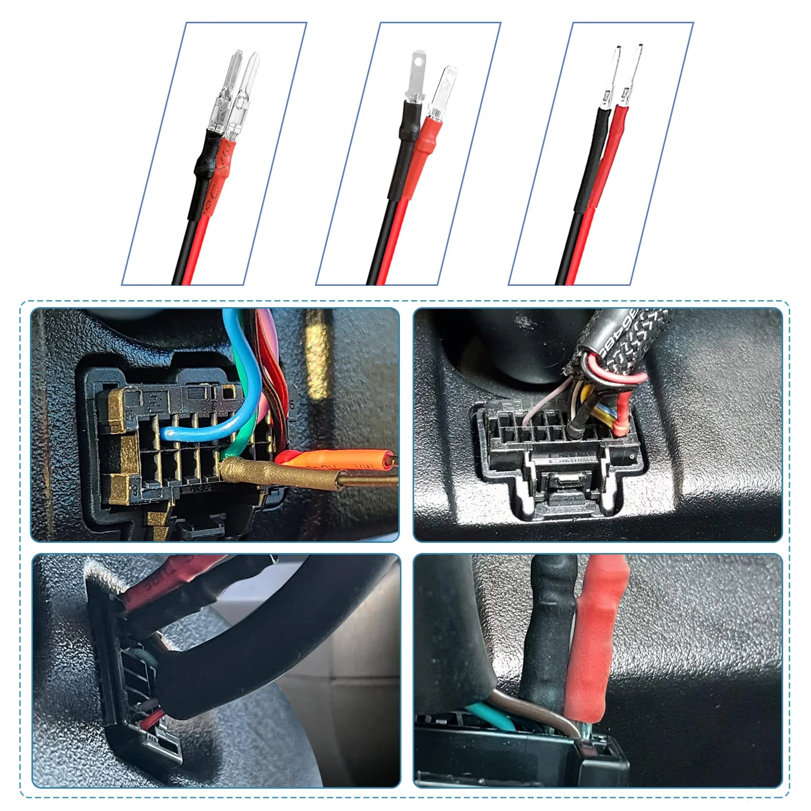 Radar Detector Hardwire Power Cord, Rearview Mirror Plug Cable, with Inline Fuse Holder,Suitable for Uniden Escort Beltronics Valentine One Cobra Whistler Radar Detector,3-Piece Set,9.8'' (DC3.5) DC3.5-9.8in - Image 3