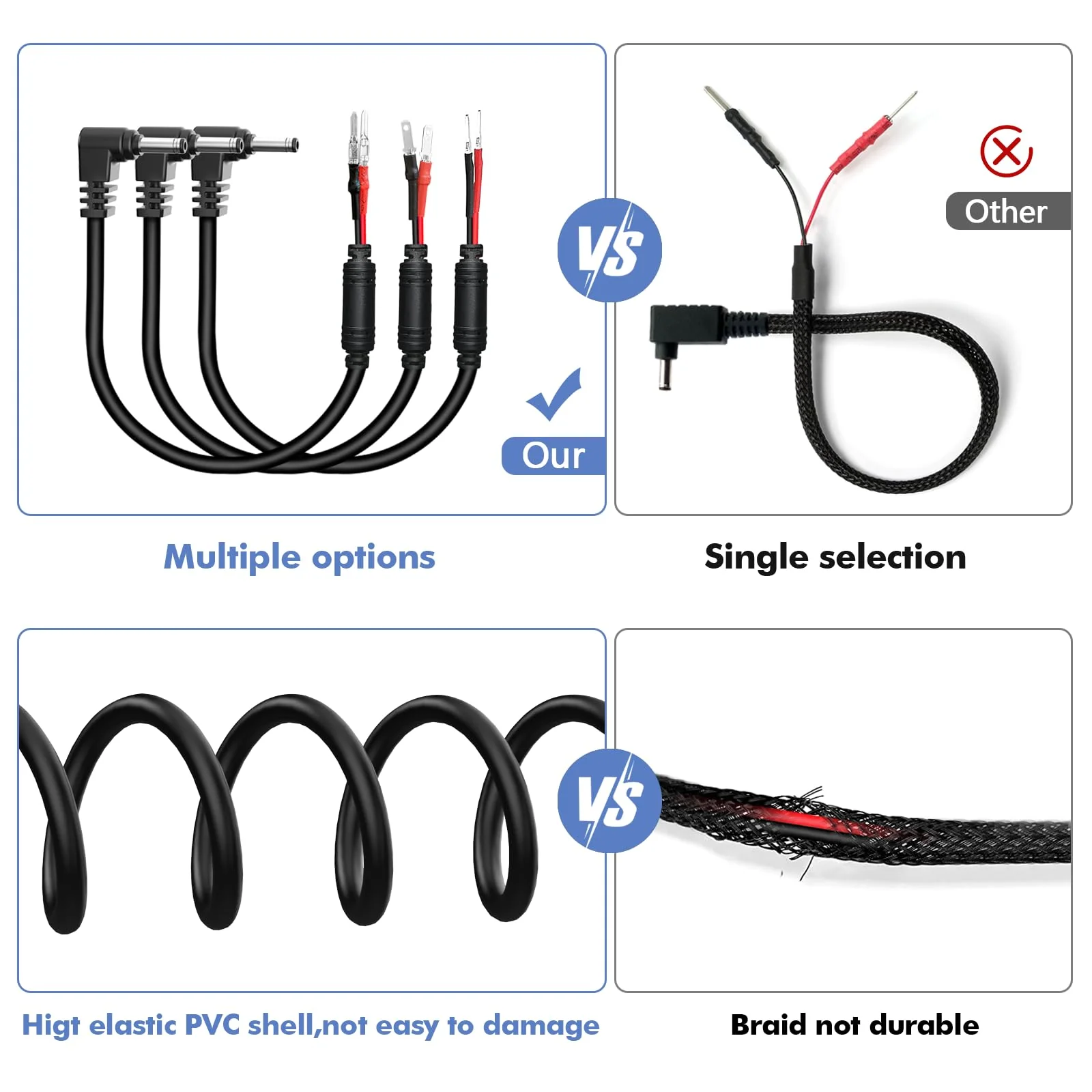 Radar Detector Hardwire Power Cord, Rearview Mirror Plug Cable, with Inline Fuse Holder,Suitable for Uniden Escort Beltronics Valentine One Cobra Whistler Radar Detector,3-Piece Set,9.8'' (DC3.5) DC3.5-9.8in - Image 5