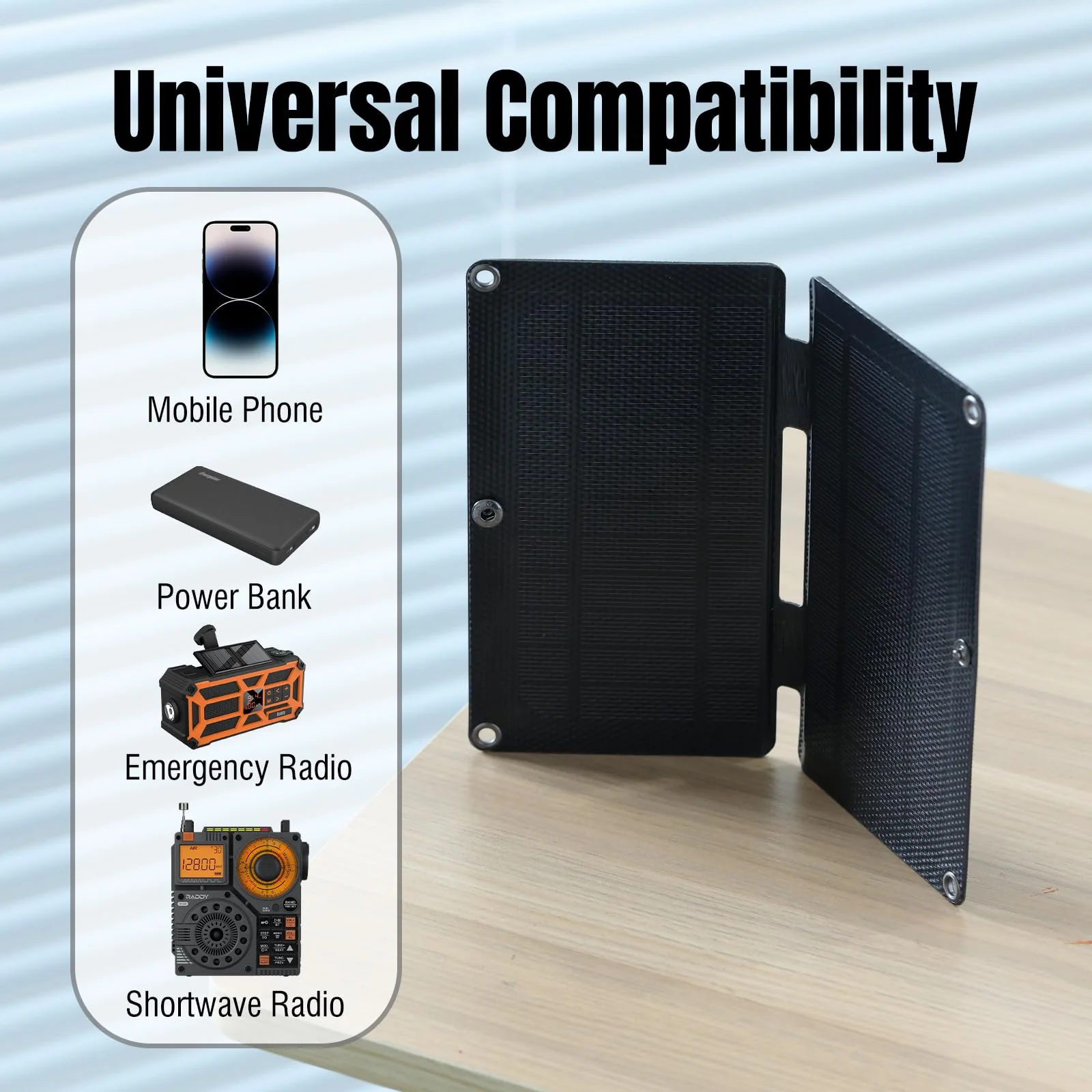 Raddy SP4 4W Portable Solar Panel, 5V 0.8A Foldable Solar Panels Emergency Kit for Outdoor, Compatible with All Weather Radios SW10 SH-905 SW5 SL10 - Image 2