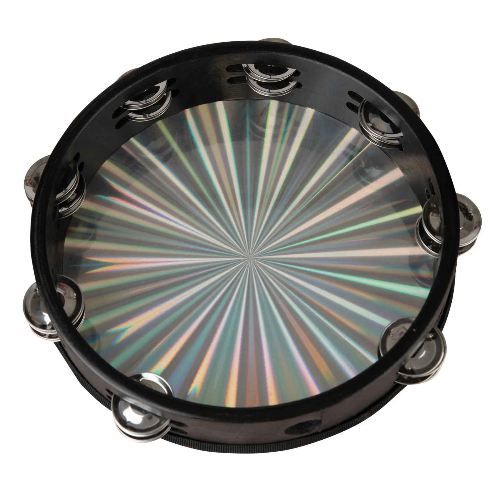 Radiant Tambourine 10 Inch Hand Held Tambourine Double Row Jingles Reflective Drum Percussion Musical Instrument for Adults Church KTV Party Dance Radiant10inch - Image 2