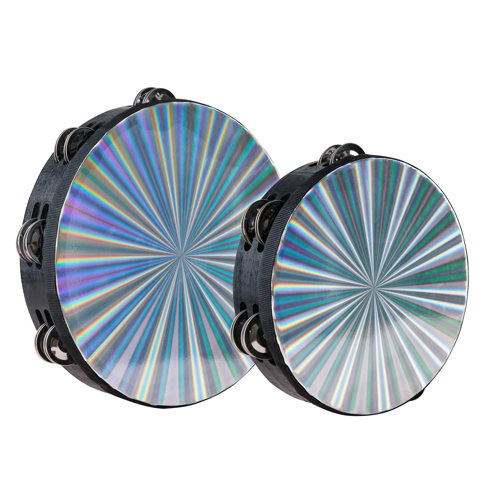 Radiant Tambourine 10 Inch Hand Held Tambourine Double Row Jingles Reflective Drum Percussion Musical Instrument for Adults Church KTV Party Dance Radiant10inch - Image 5
