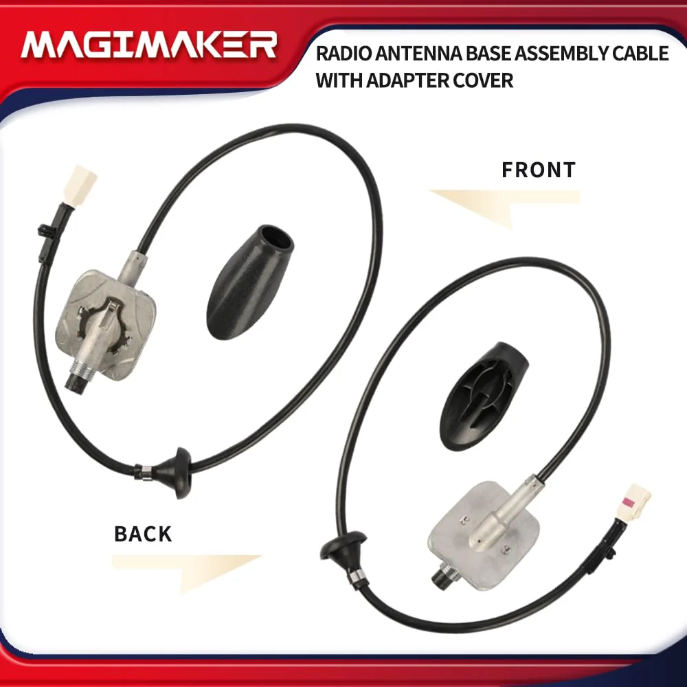 Radio Antenna Base Assembly Cable with Adapter Cover 5064394AH Compatible with Dodge Ram 1500 2500 3500 4500 5500 2009-2021 Replace ‎5064394AG 5064395AE Tube Antenna Base Mast Kit - Image 6