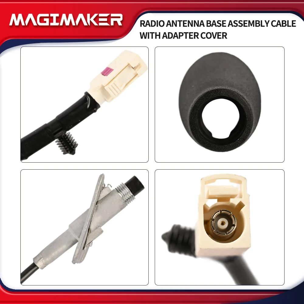 Radio Antenna Base Assembly Cable with Adapter Cover 5064394AH Compatible with Dodge Ram 1500 2500 3500 4500 5500 2009-2021 Replace ‎5064394AG 5064395AE Tube Antenna Base Mast Kit - Image 7