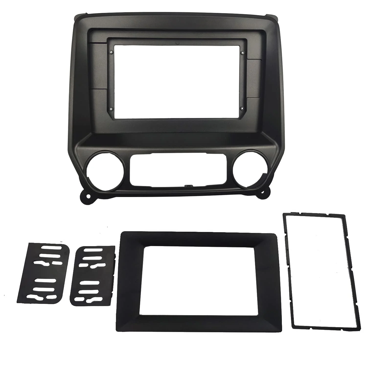 Radio Stereo Bezel for Chevrolet Silverado 2014+ GMC Sierra 2014+ Dash Installation Mount Trim Kit Fits 10.1" and Double Din