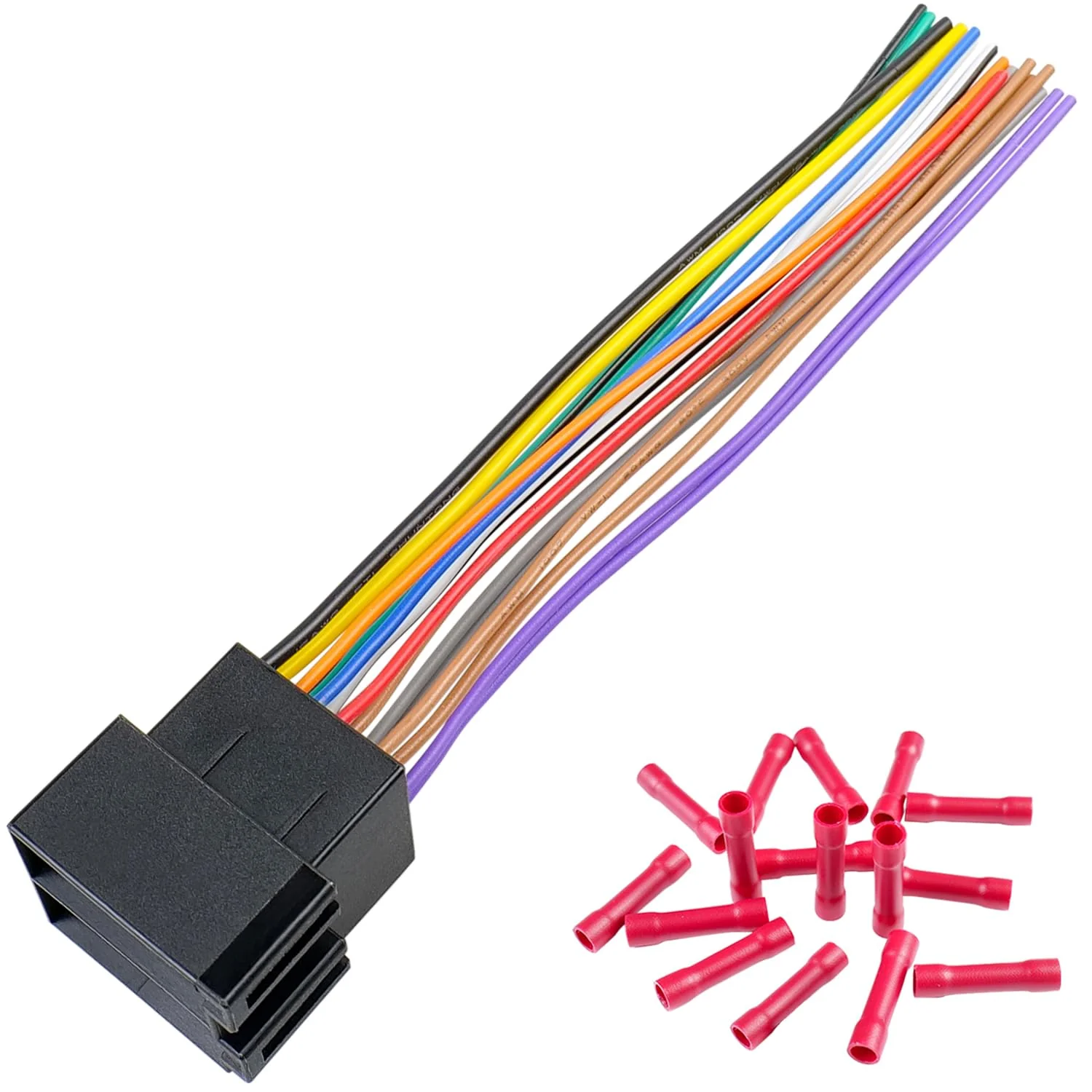 Radio Wiring Harness 16Pin Compatible with Volkswagen Beetle Golf Passat Jetta Mercedes-Benz Sprinter, Car Stereo Wiring Harness Fit for Audi A4 A6 A8 Adapter