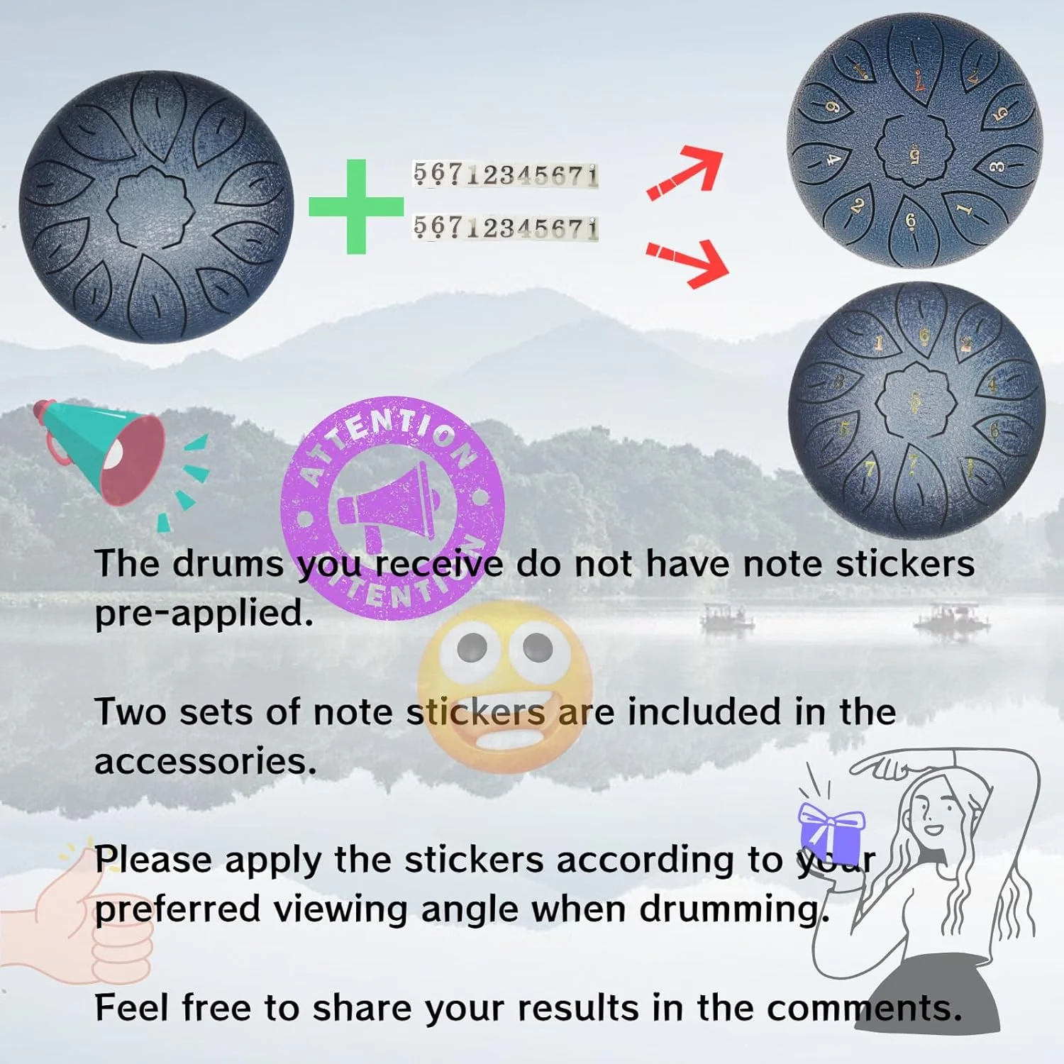 Rain Drum for Outside Garden, Steel Tongue Drum - 6 Inch 11 Notes Metal HandPan Drums,Waterproof Rain Chime,Musical Gifts 6''-11note Purple - Image 5
