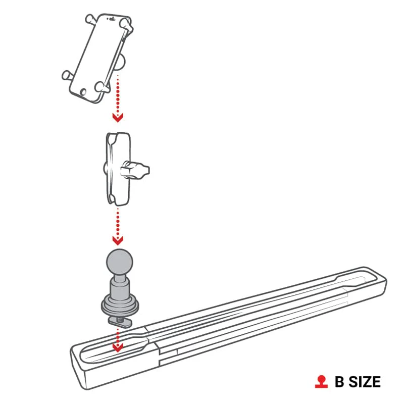 RAM Mounts Aluminum Track Ball with T-Bolt Attachment RAM-B-463-TRA1U with B Size 1" Ball Aluminum B Size 1" Ball - Image 4