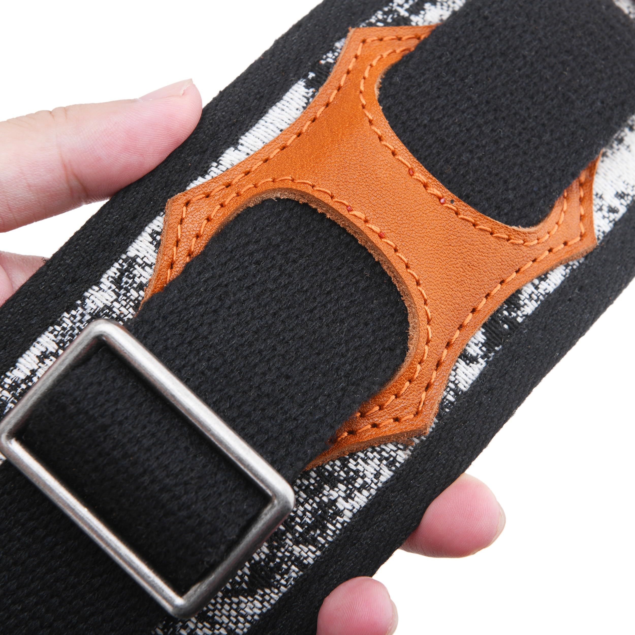 RAM'S LAND 3 inch Wide Leather Guitar Straps, Padded Guitar Strap for Electric, Acoustic, and Bass Guitar 009-fl - Image 6