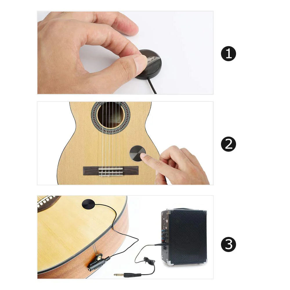 Randon 2pcs Acoustic Guitar Pickups, Piezo Contact Pickup for Guitar Ukulele Violin, Mandolin, Banjo, Kalimba, Harp RP-30 - Image 2
