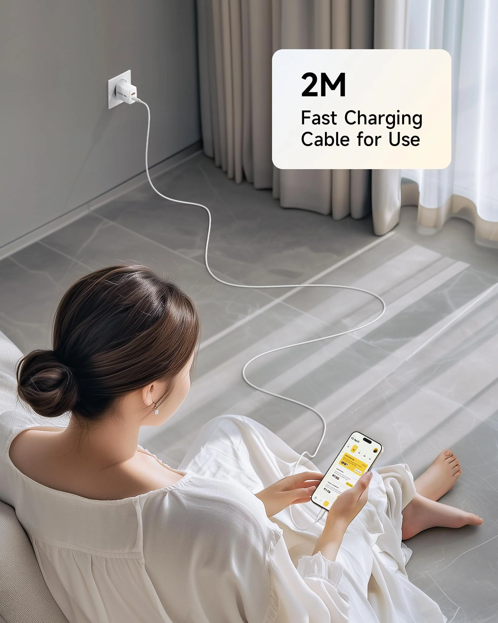 RAVIAD 20 W USB C Charger Pack of 2, [USBC + USBA] Fast Charger with USB C Cable 2 m, Mobile Phone Power Supply Type C with 2 Ports, Compatible with iPhone 16 15 Pro Max, Samsung Galaxy S25 S24 S23 2 pack - Image 7