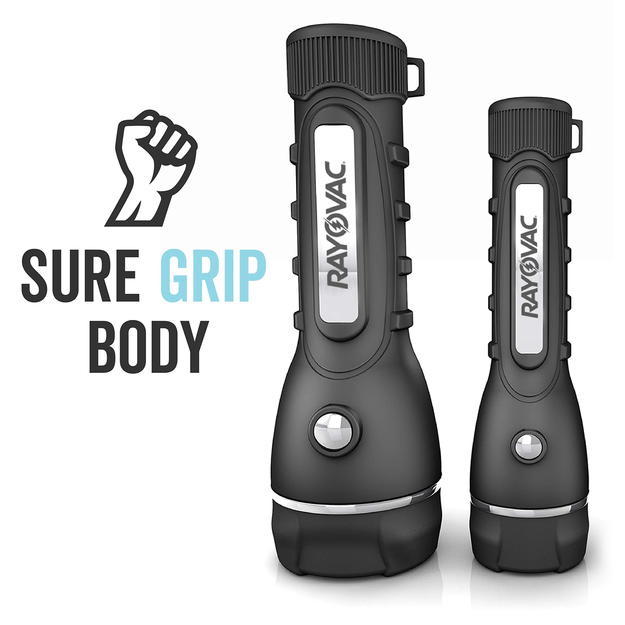 Rayovac LED Flashlight 3 Pack, Rubber Grip Flash Light Set with Batteries Included - Perfect for Power Outages, Emergency Situations, Camping, Hiking, Dog Walking (3 Pack) - Image 6