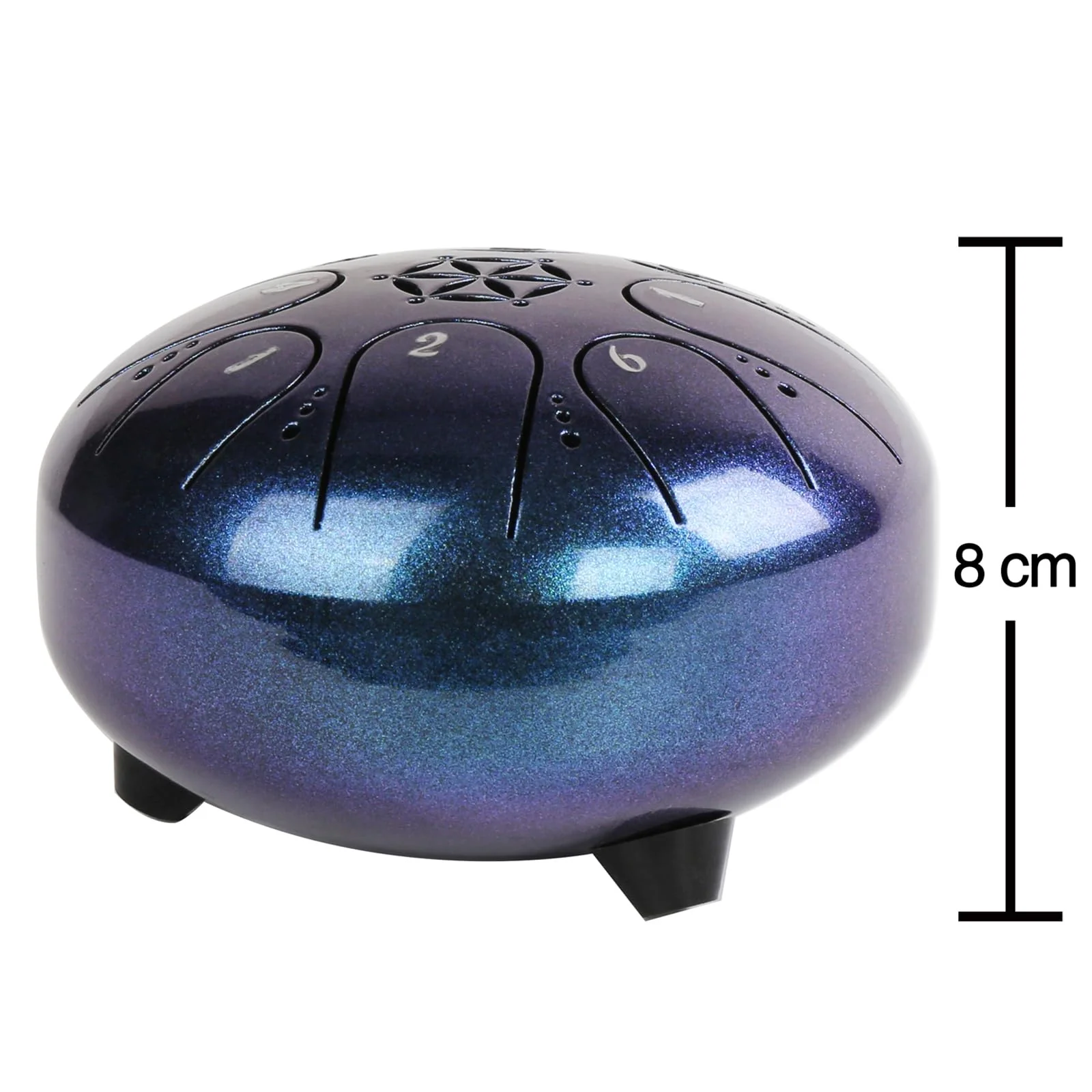 Rayzm Titanium Steel Tongue Drum with a Carry Bag, 5 Inches (13cm) 8 Notes Diatonic Scale Handpan Tank Drum Kit, Portable C-Key Percussion Instrument. Blue - Image 2