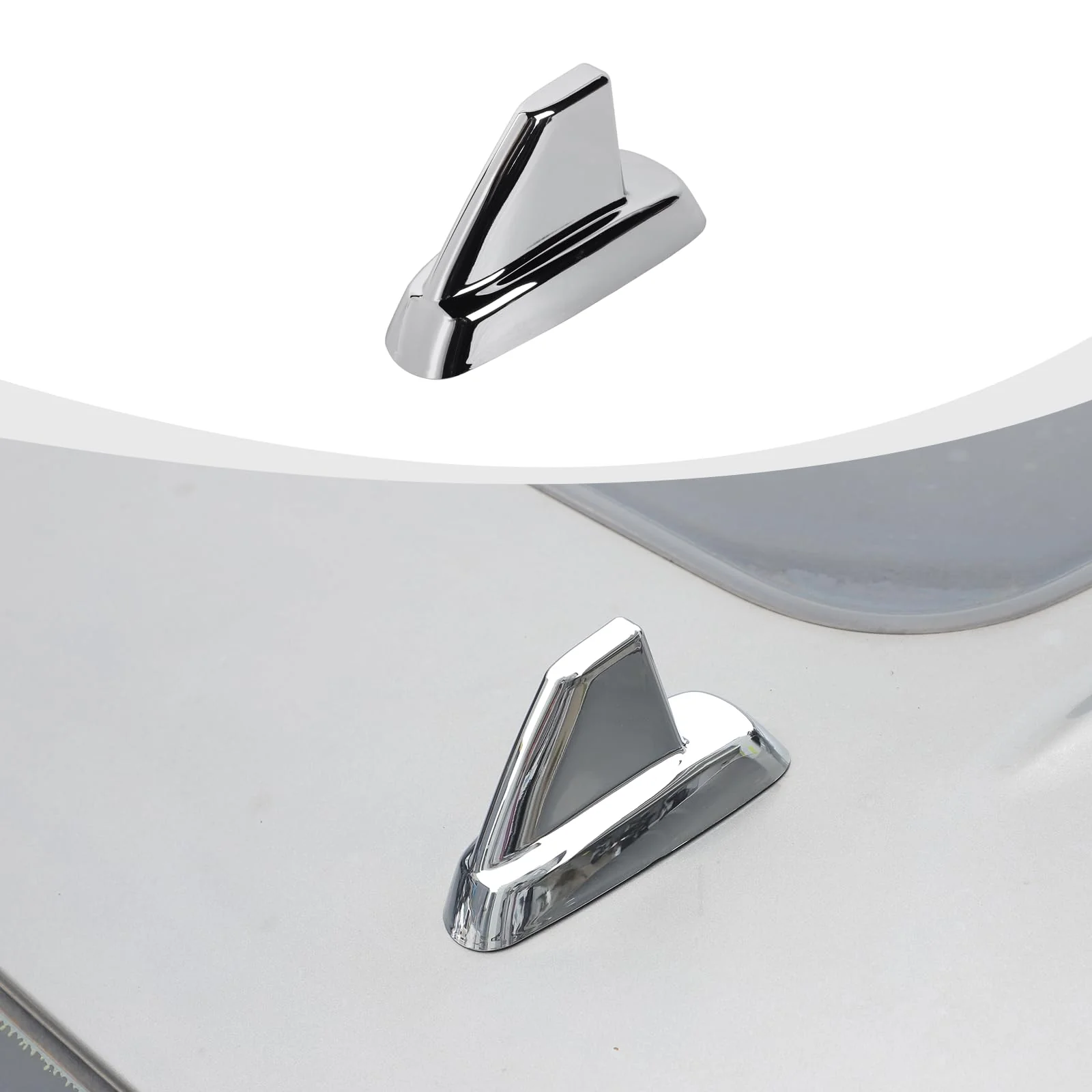 RAZPOY Shark Fin Antenna Base Cover Trim Compatible with Chevy Silverado & Suburban & Tahoe & GMC-Yukon & GMC-Sierra & Cadillac Escalade 2007-2013, Chrome