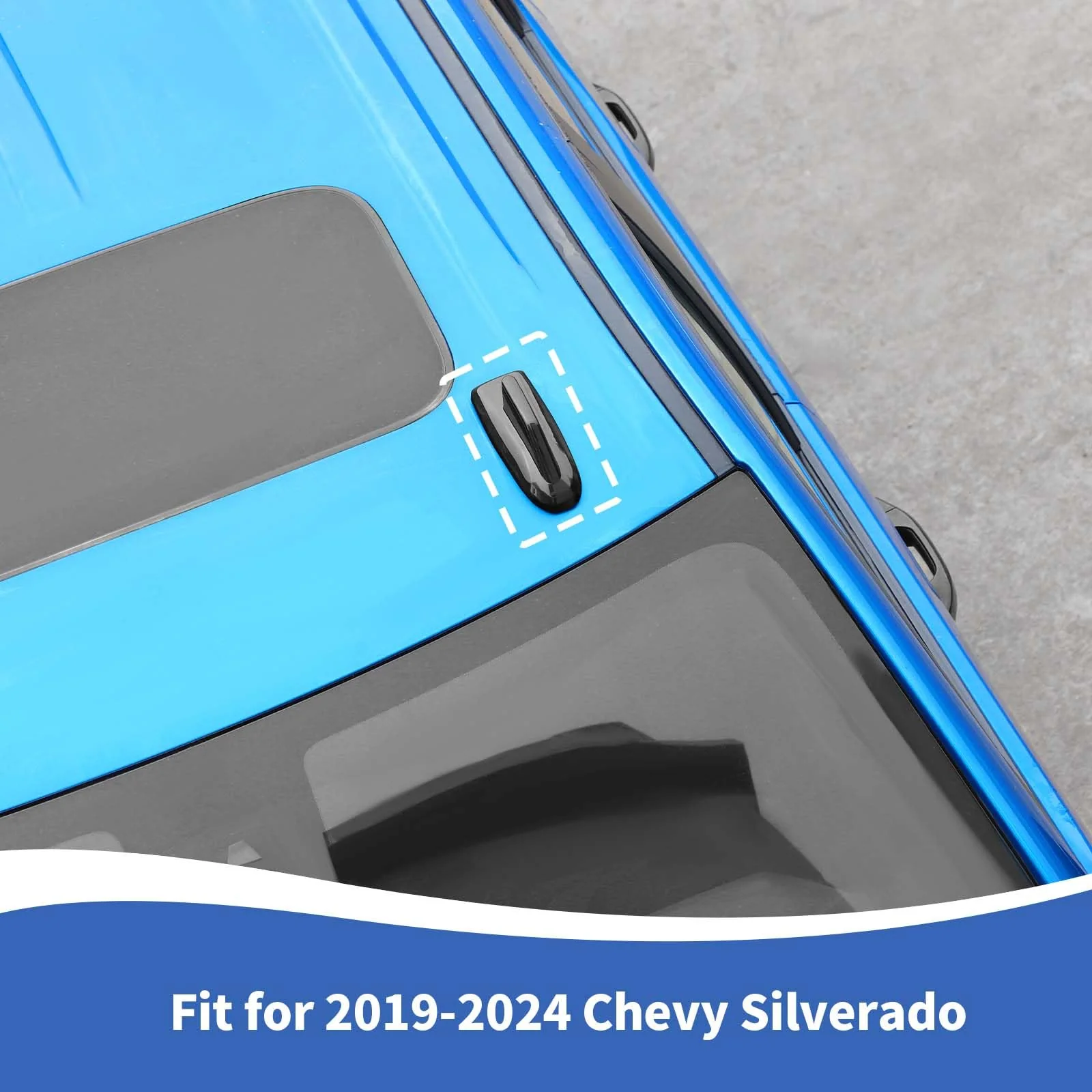 RAZPOY Shark Fin Antenna Base Cover Trim Compatible with Chevy Silverado & Suburban & Tahoe & GMC-Yukon & GMC-Sierra & Cadillac Escalade 2019-2024, Black - Image 3