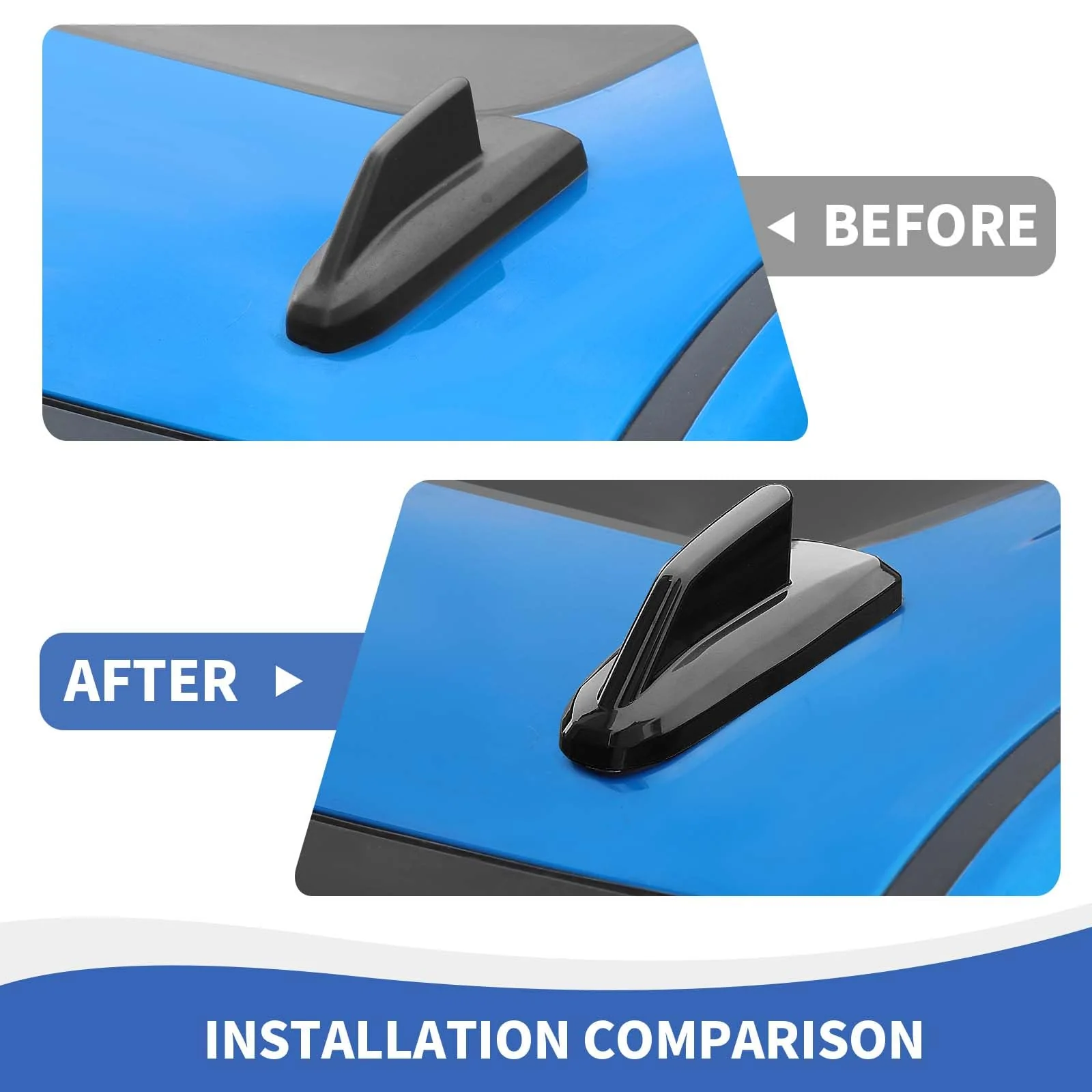RAZPOY Shark Fin Antenna Base Cover Trim Compatible with Chevy Silverado & Suburban & Tahoe & GMC-Yukon & GMC-Sierra & Cadillac Escalade 2019-2024, Black - Image 5