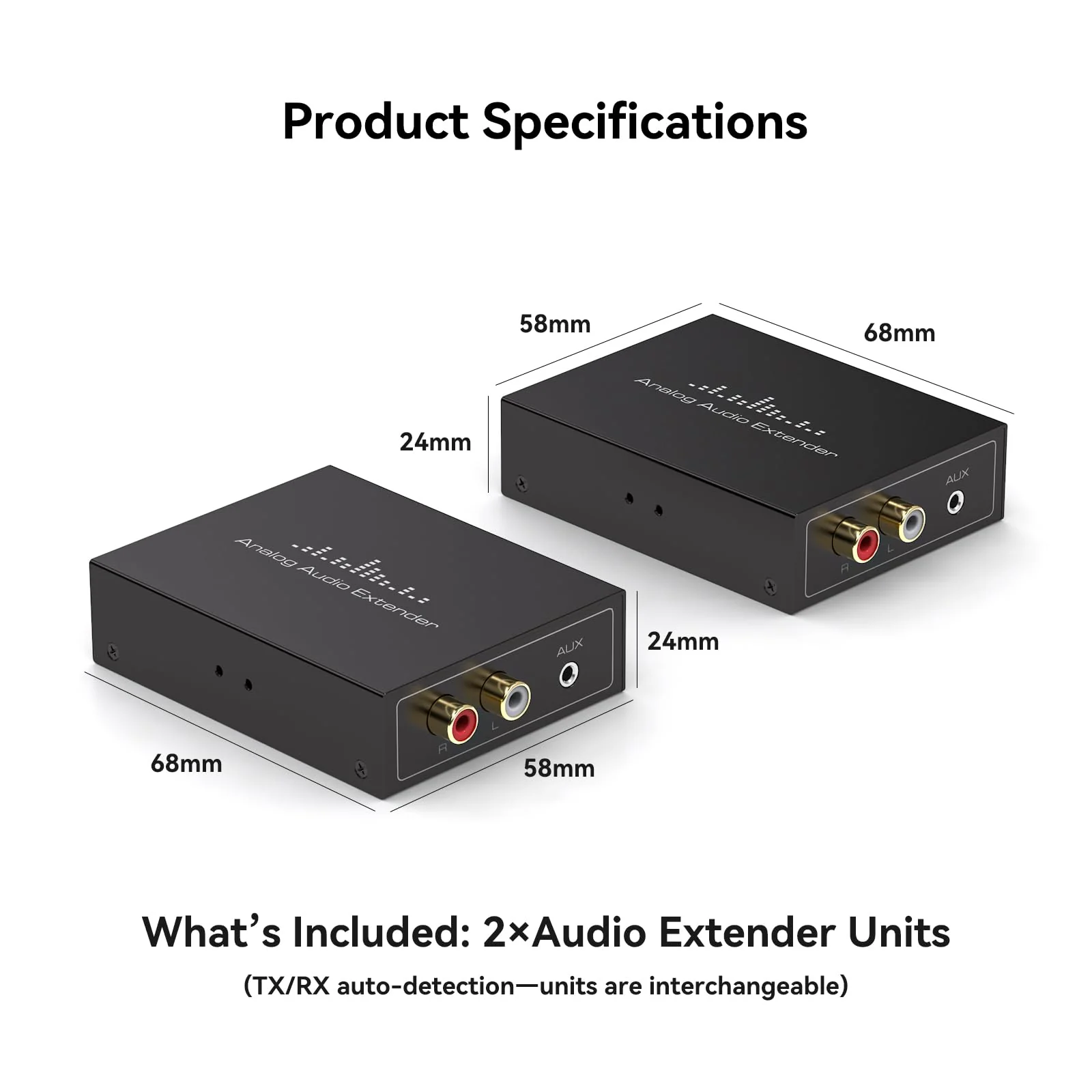 RCA /3.5MM Stereo Analog Audio Extender Over Ethernet LAN Single Cat5e/6 Cable, up to 1640FT/500M No External Power Required for Home Theater Church AMP Long Distance Audio Transmission - Image 7