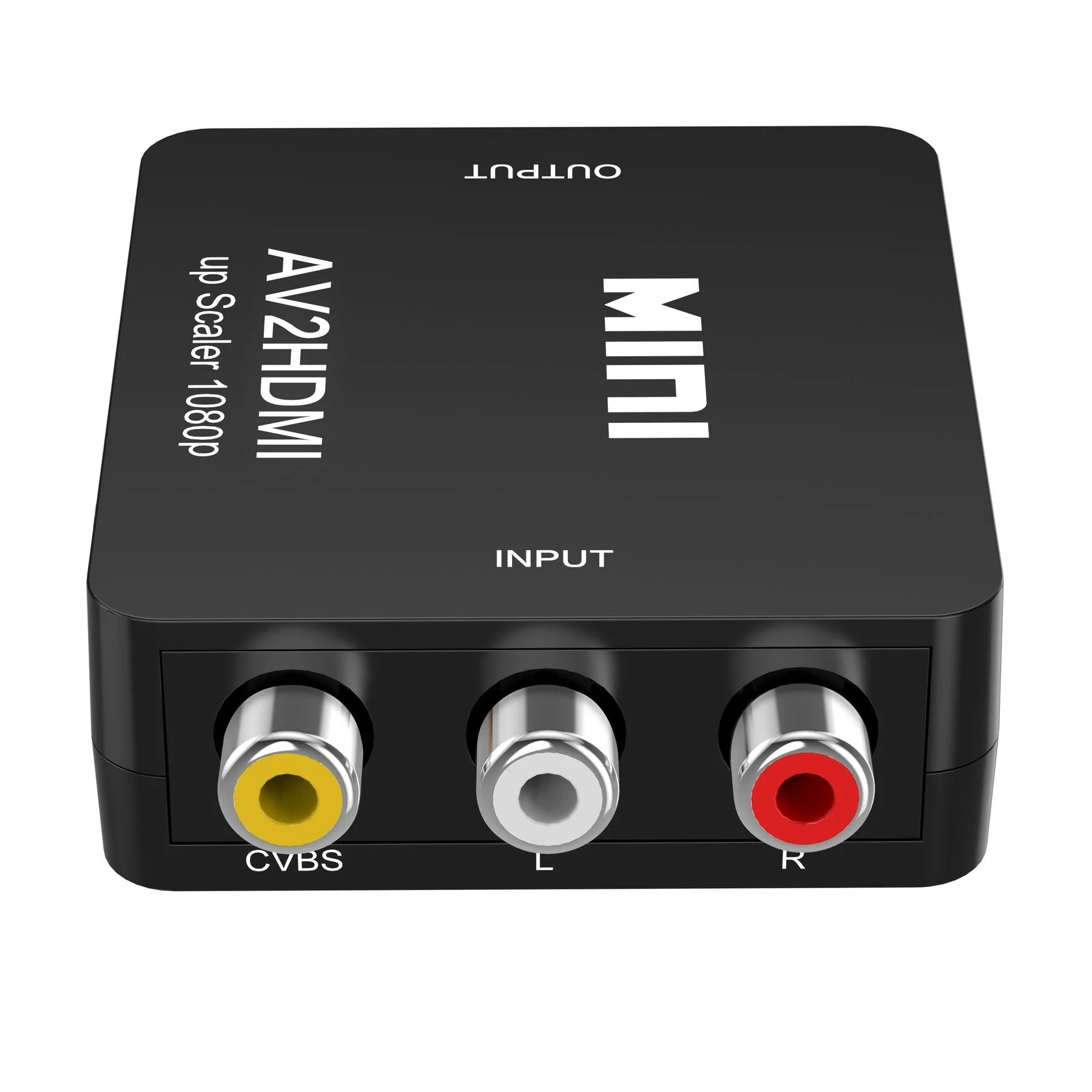 RCA to HDMI,AV to HDMI Converter,ABLEWE 1080P Mini RCA Composite CVBS Video Audio Converter Adapter Supporting PAL/NTSC for TV/PC/ PS3/ STB/Xbox VHS/VCR/Blue-Ray DVD Players Black - Image 2