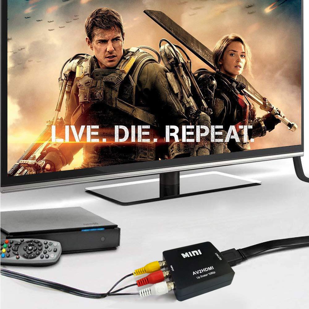 RCA to HDMI,AV to HDMI Converter,ABLEWE 1080P Mini RCA Composite CVBS Video Audio Converter Adapter Supporting PAL/NTSC for TV/PC/ PS3/ STB/Xbox VHS/VCR/Blue-Ray DVD Players Black - Image 7