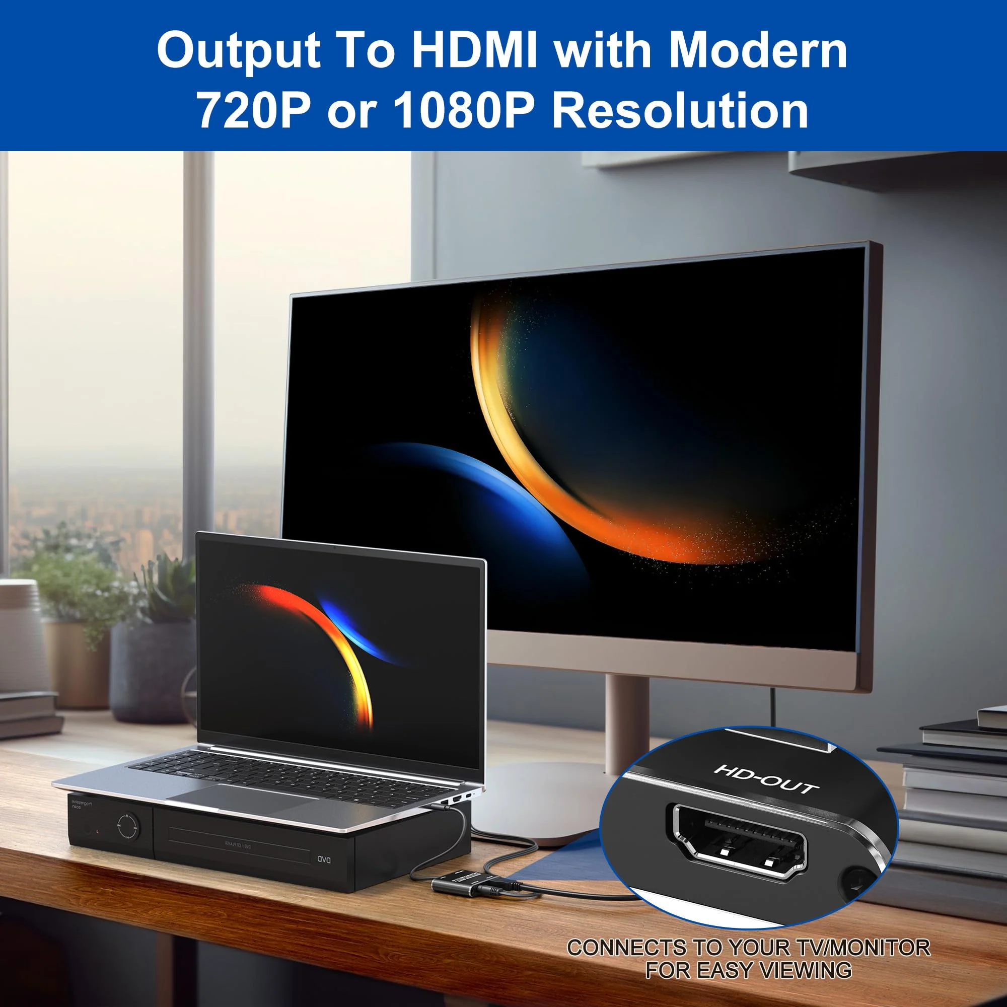 RCA to HDMI Converter & VHS to Digital Converter - USB Video Capture Card for VHS/VCR/DVD/AV - Analog to Digital Converter with 1080P HD Output, AV HDMI Adapter, Save and Digitize Old Videos - Image 5