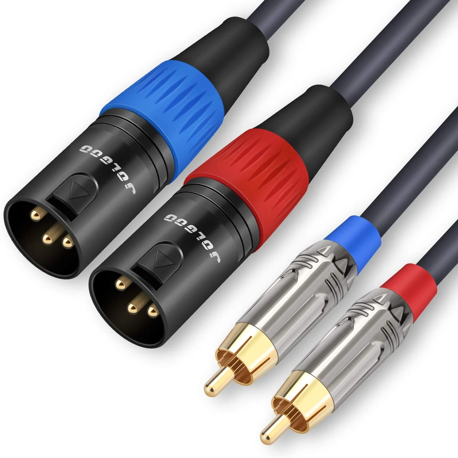 RCA to XLR Cable - Dual RCA/XLR Male HiFi Audio Cable, 10 Feet, 4N OFC Wire, for Amplifier, Mixer, Microphone Dual RCA Male to Dual XLR Male