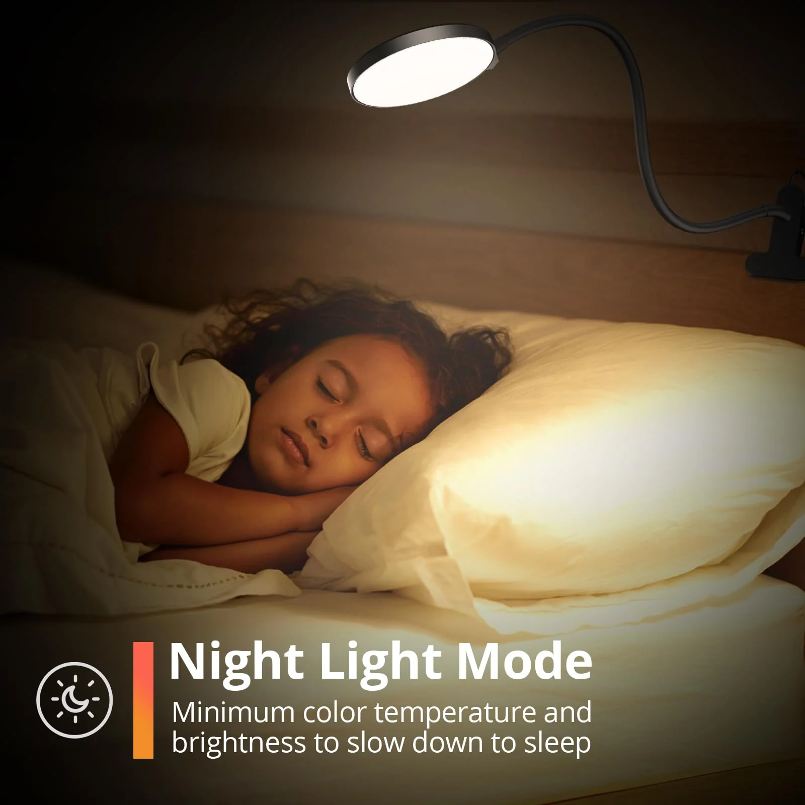 Reading Light with Remote, LED Desk Lamp Clip on [1H Timer & Nightlight] RA>95 Dimmable Flexible Gooseneck, Reading Lamp with Clamp for Table - 3.5'' (Adapter Included) 3.5'' Black - Image 6