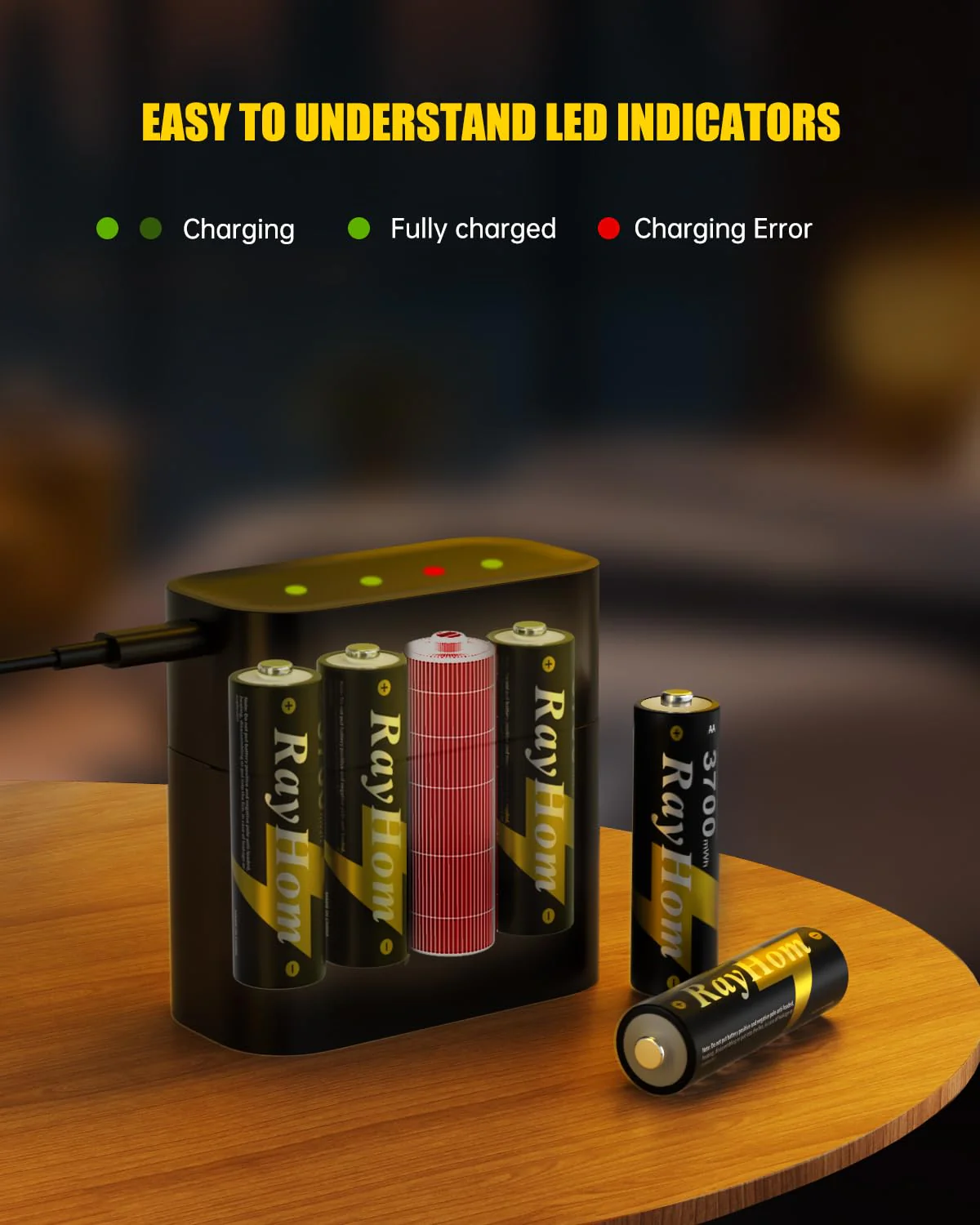 Rechargeable AA Lithium Batteries with Charger - 8 Pack Double A Batteries for Blink Camera, 1.5V Constant Output 3700mWh High Capacity, Cycle Times Up to 1600, with 4 Slot aa Li-Ion Battery Charger 8Pack Batteries+Charger - Image 6
