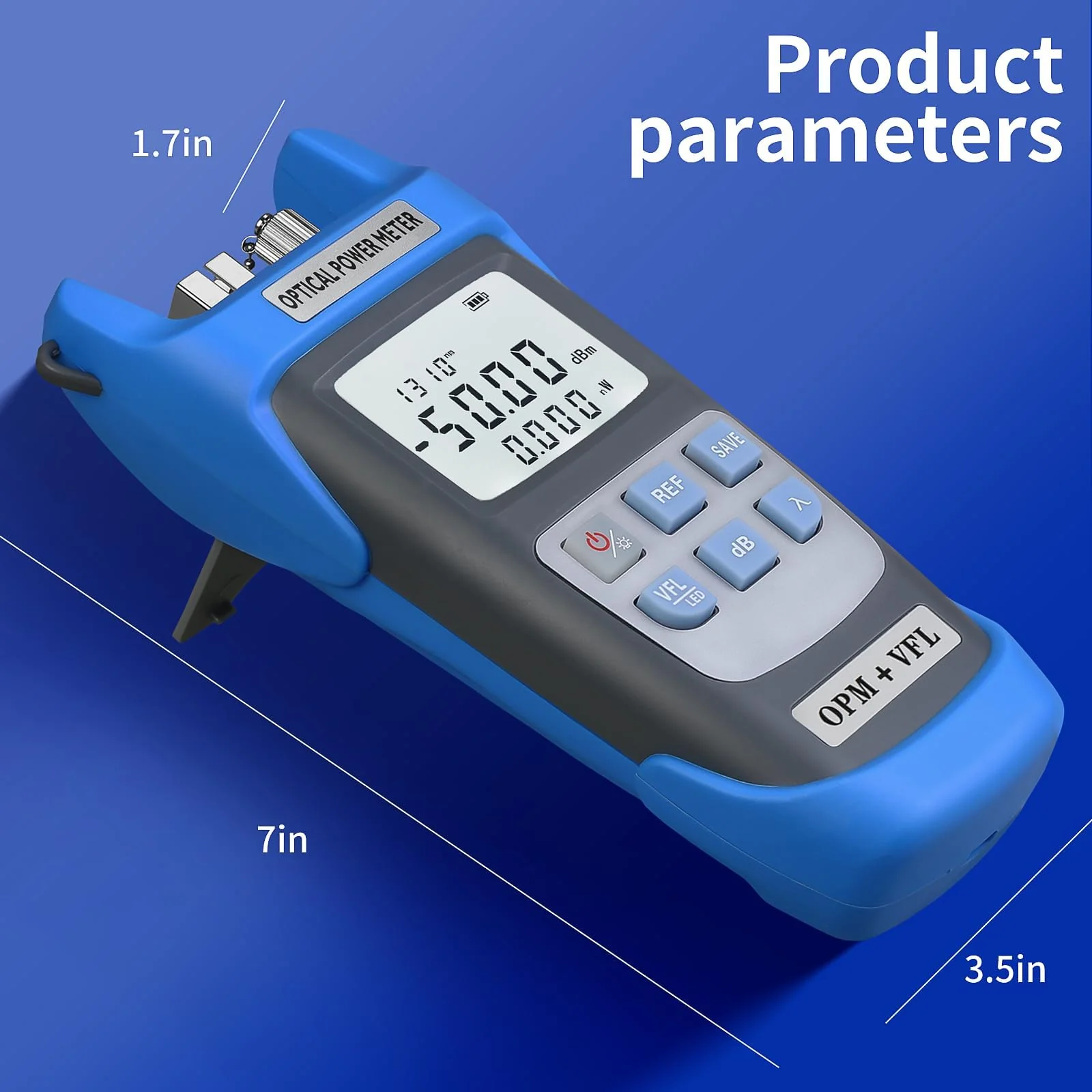 Rechargeable Optical Power Meter A-C510B (-50~+26dBm) Fiber Optic Tester, Optical Power 15 All-in-one Machine, Suitable for SC/FC/ST/LC 2.5mm/1.25mm Interface, with 1 9/125um FC-LC Adapter OPM-VFL15KM - Image 5