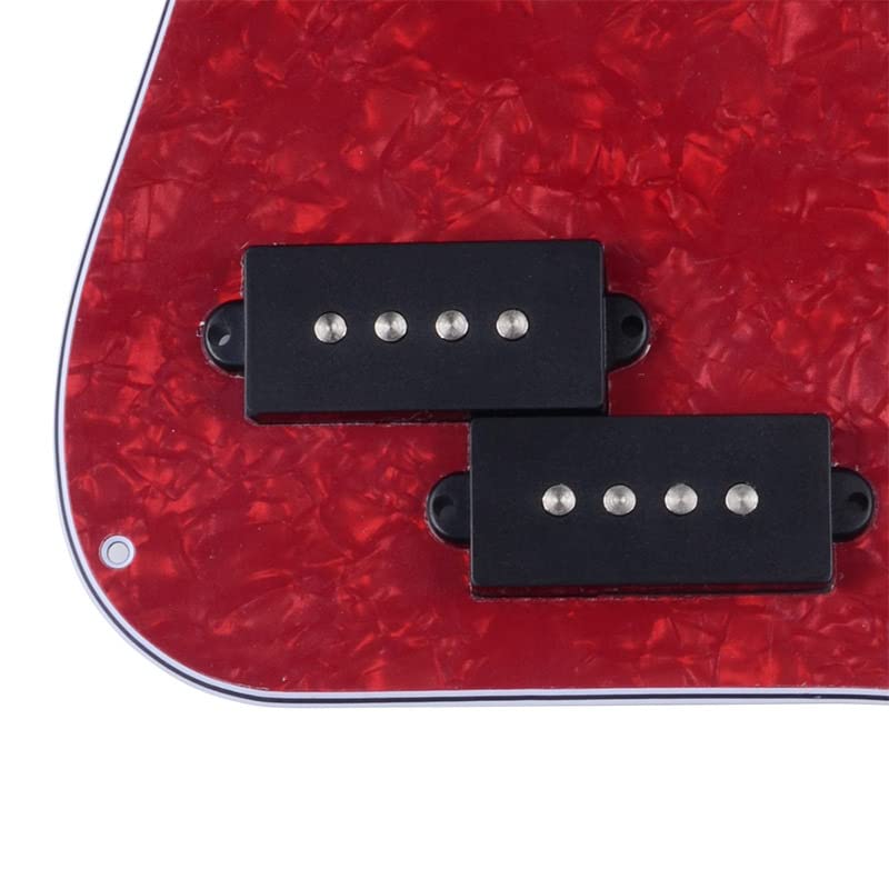 Red Pearl Pre-wired Bass Pick Guard Loaded P Bass Pickguard for Precision P Bass Red Pearl - Image 3