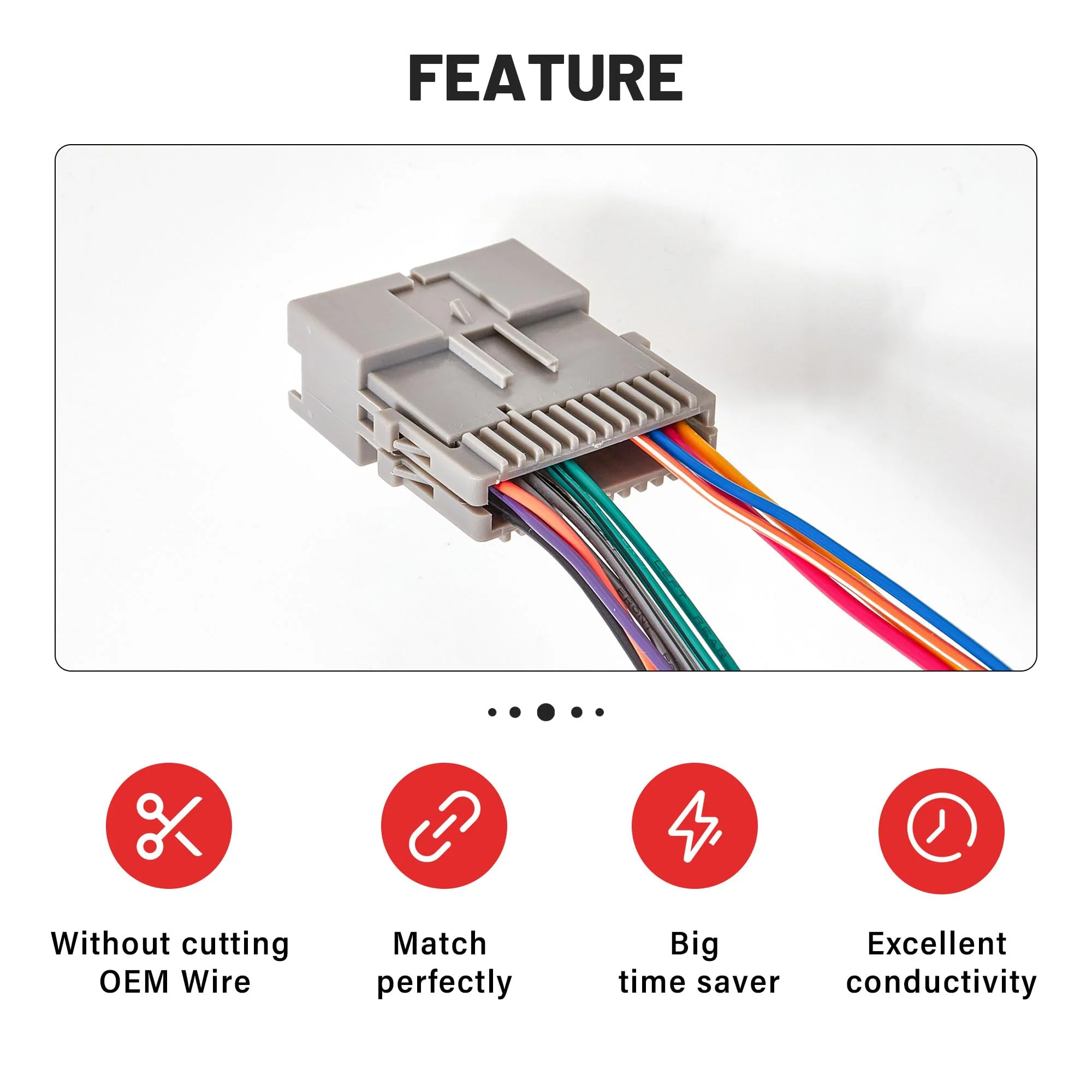 RED WOLF Car Stereo Wiring Harness Fit for 2002-2008 GMC Envoy Sierra, Chevy Silverado Impala w/Connector Butt Install Aftermarket Radio Wire Cable Connector Plug Adapter - Image 3