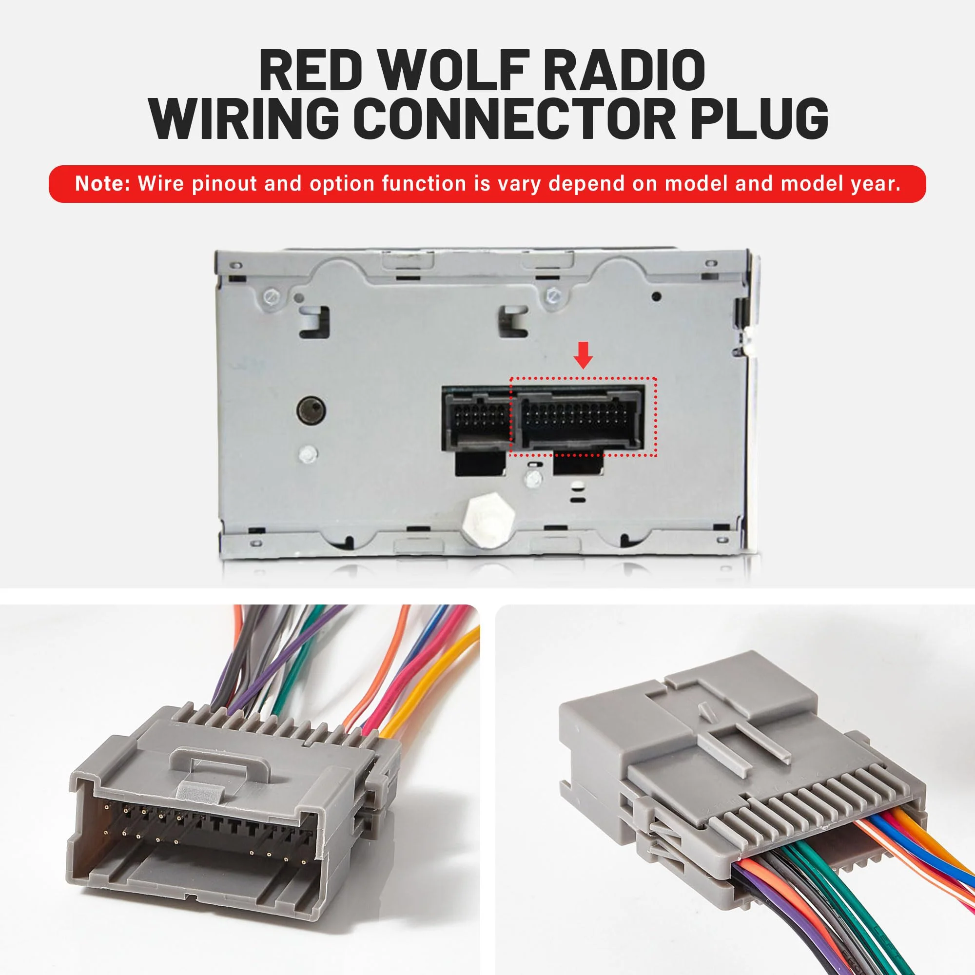 RED WOLF Car Stereo Wiring Harness Fit for 2002-2008 GMC Envoy Sierra, Chevy Silverado Impala w/Connector Butt Install Aftermarket Radio Wire Cable Connector Plug Adapter - Image 4