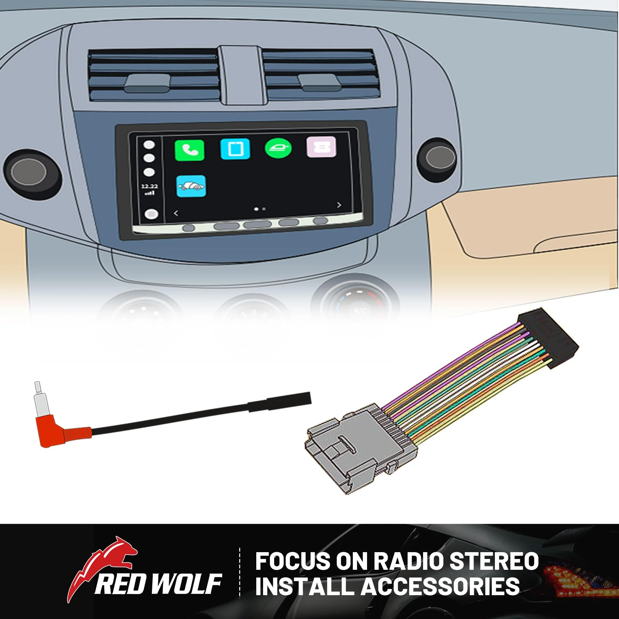 RED WOLF Car Stereo Wiring Harness Fit for 2002-2008 GMC Envoy Sierra, Chevy Silverado Impala w/Connector Butt Install Aftermarket Radio Wire Cable Connector Plug Adapter - Image 7