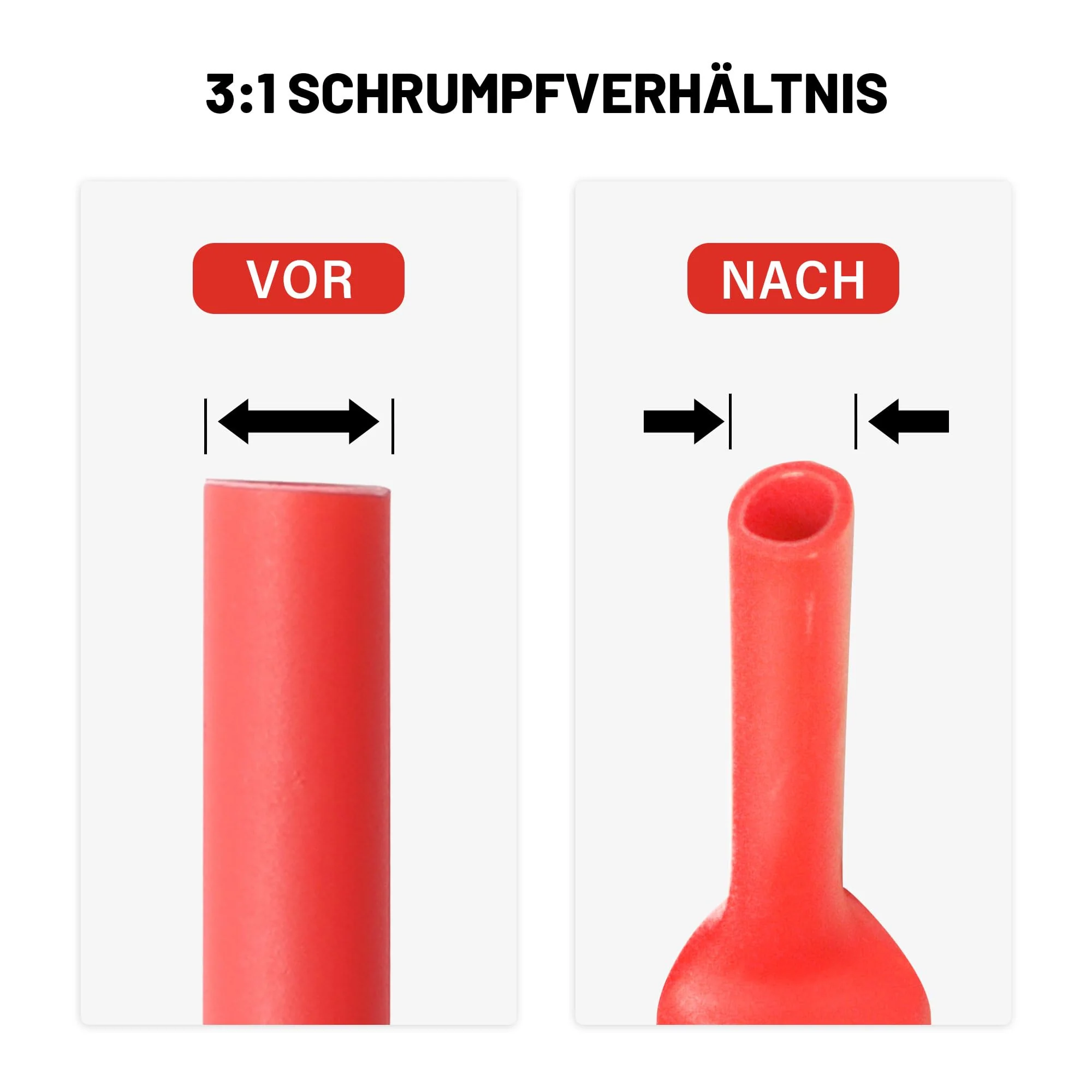 RED WOLF Heat Shrink Tube Set with Adhesive 3:1 Shrink Ratio Double Wall Heat Shrink Tube Waterproof Heat Shrink Tube Red & Black 270 Pieces - Image 4